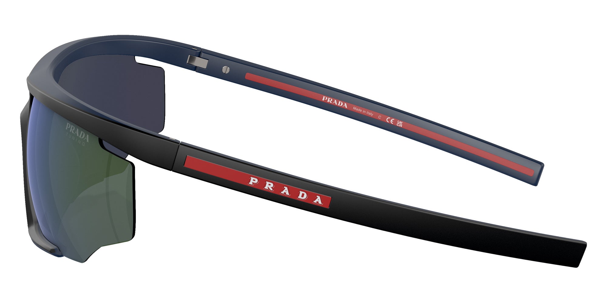 Prada Linea Rossa PS 07YS 13K05U 76 - Black/Red Rubber / Blue Mirrored #id:ps07ys13k05u_s:100110