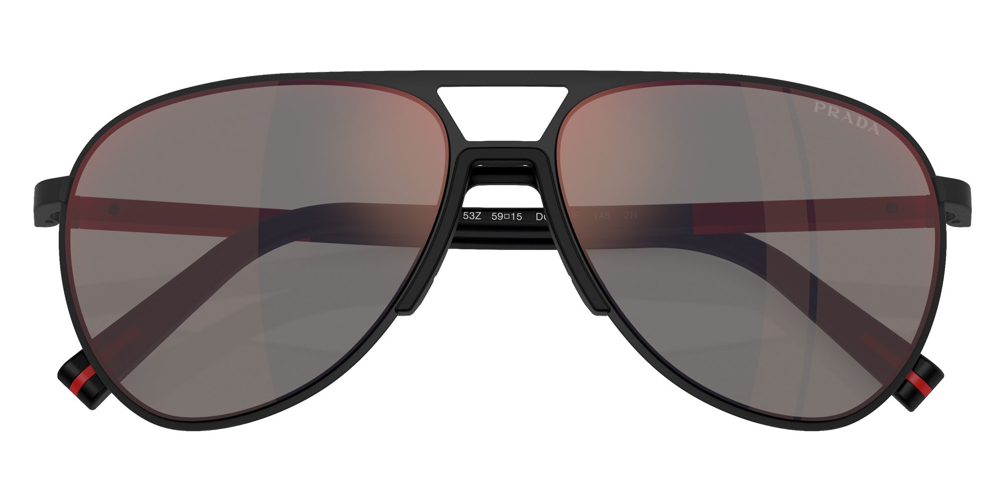 Prada Linea Rossa PS 53ZS DG008F 59 - Rubbered Black / Dark Gray Mirrored Blue/Red #id:ps53zsdg008f_s:100120