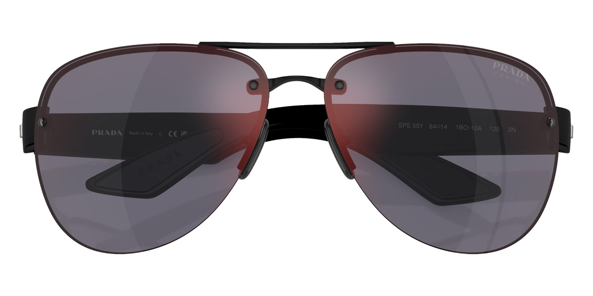 Prada Linea Rossa PS 55YS 1BO10A 64 - Matte Black / Dark Gray Mirrored #id:ps55ys1bo10a_s:100120