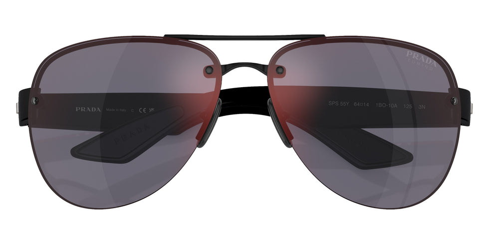 Prada Linea Rossa PS 55YS 1BO10A 64 - Matte Black / Dark Gray Mirrored #id:ps55ys1bo10a_s:100120