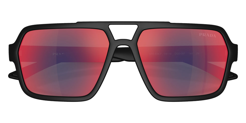 Prada Linea Rossa PS A06SF DG008F 59 - Black Rubber / Dark Gray Mirrored Blue/Red #id:psa06sfdg008f_s:100120