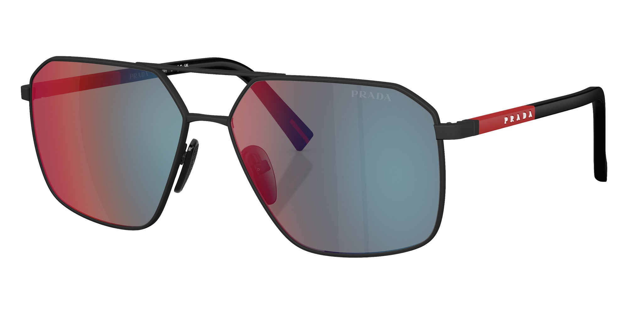 Prada Linea Rossa PS A50S DG008F 60 - Black Rubber / Dark Gray Mirrored Blue/Red #id:psa50sdg008f_s:102105