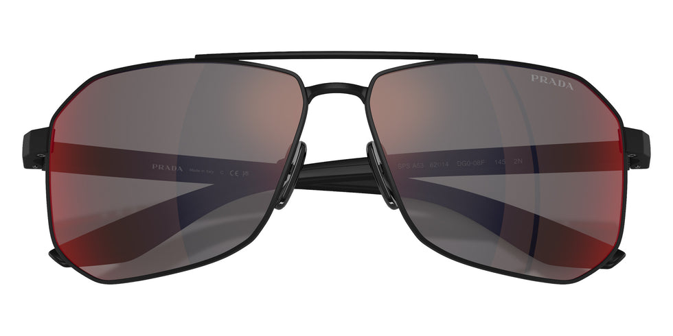 Prada Linea Rossa PS A53S DG008F 62 - Rubber Black / Dark Gray Mirrored Blue/Red #id:psa53sdg008f_s:102120