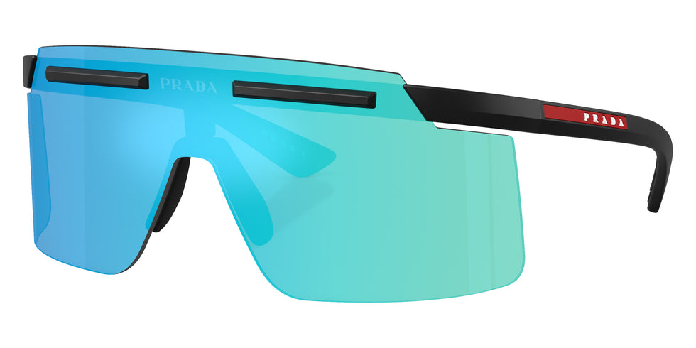 Prada Linea Rossa PS B06S 1BO08R 140 - Matte Black / Light Green Mirrored Blue #id:psb06s1bo08r_s:102105