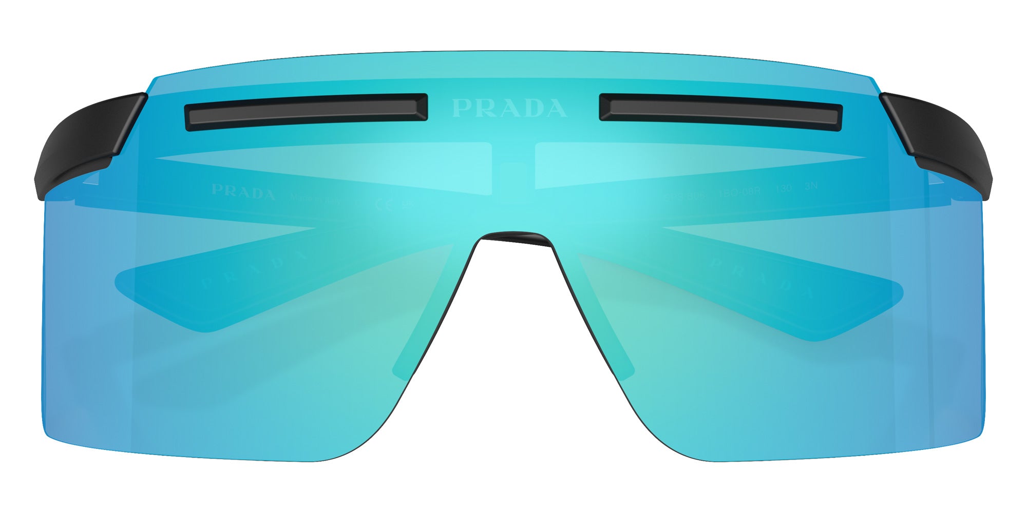 Prada Linea Rossa PS B06S 1BO08R 140 - Matte Black / Light Green Mirrored Blue #id:psb06s1bo08r_s:102120