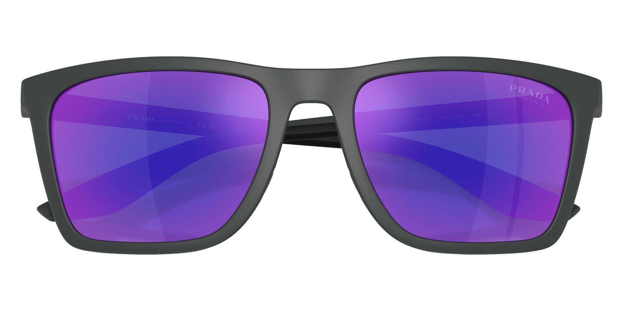 Prada Linea Rossa PS B08S UFK05U 56 - Rubber Gray / Dark Blue Mirrored Violet #id:psb08sufk05u_s:100120