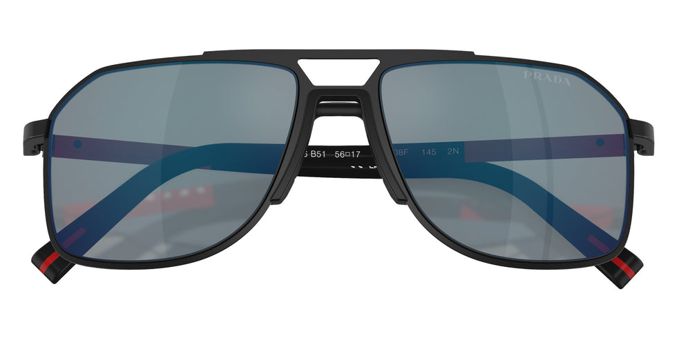 Prada Linea Rossa PS B51S 1BO08F 56 - Matte Black / Dark Gray Mirrored Blue/Red #id:psb51s1bo08f_s:100120