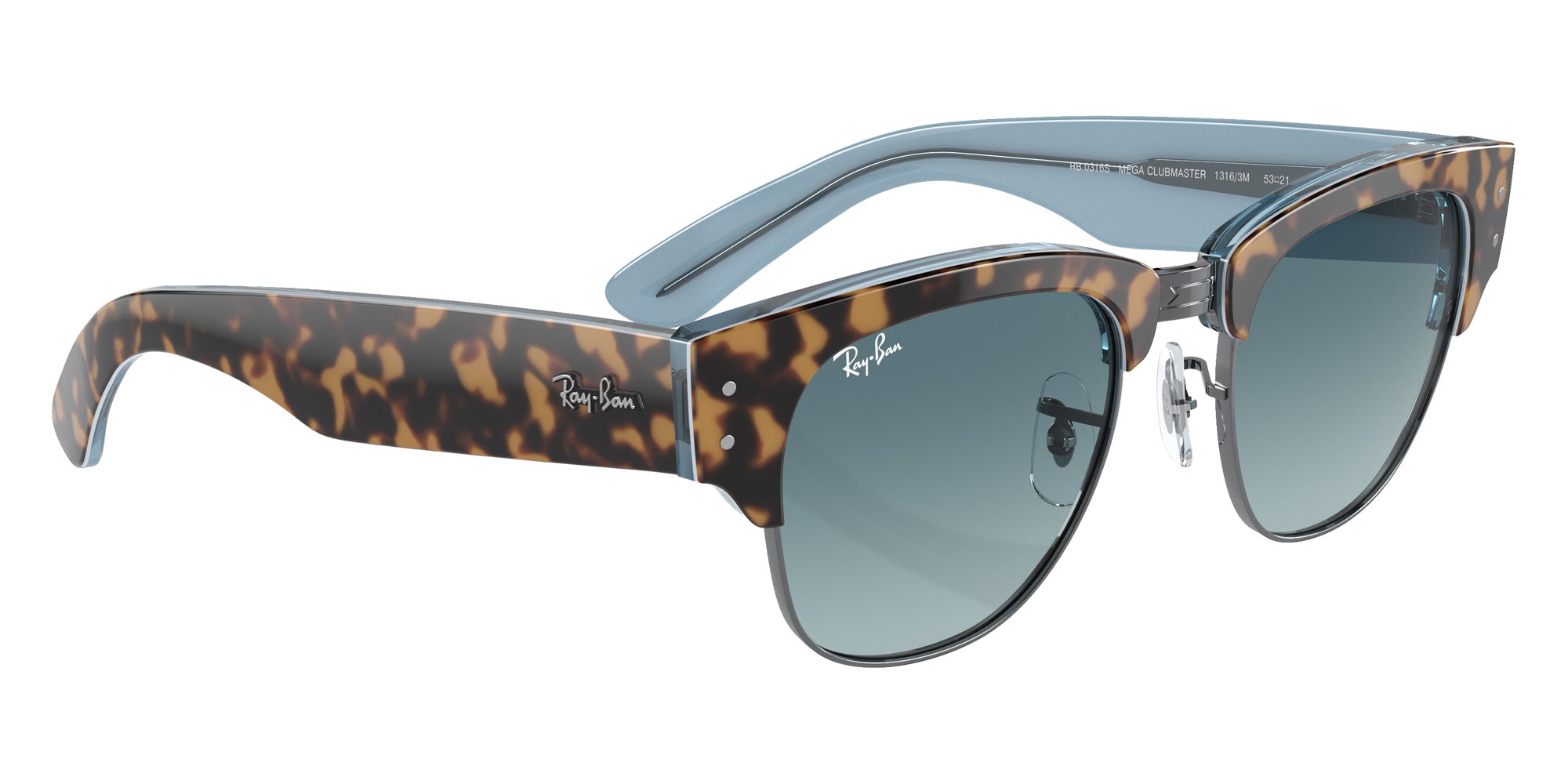 Ray-Ban RB0316S Mega Clubmaster 13163M 50 - Havana on Blue on Gunmetal / Blue #id:rb0316s13163m_s:100120