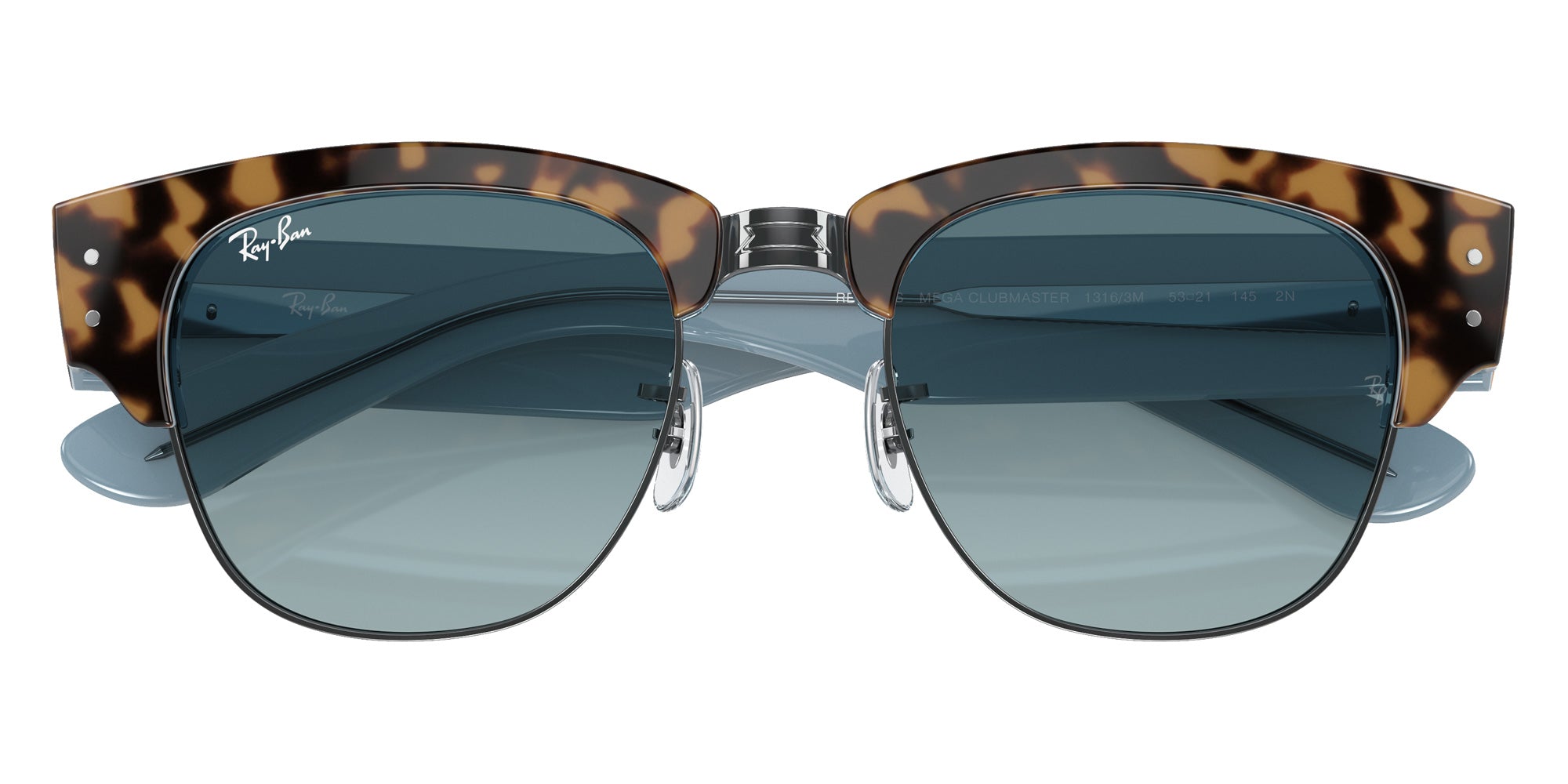 Ray-Ban RB0316S Mega Clubmaster 13163M 53 - Havana on Blue on Gunmetal #id:rb0316s13163m_s:100125