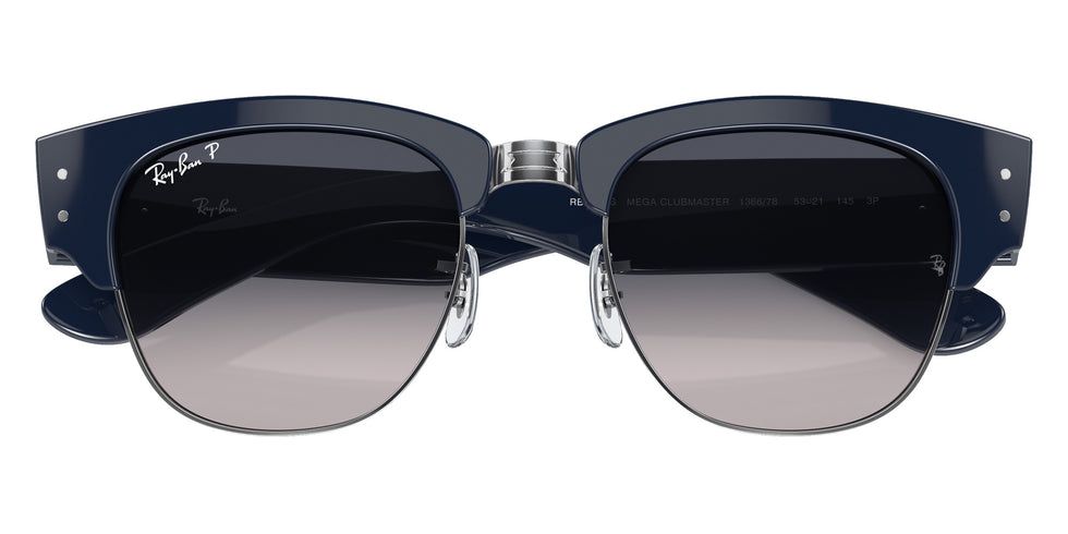 Ray-Ban RB0316S Mega Clubmaster 136678 53 - Blue on Silver / Blue Polarized #id:rb0316s136678_s:102125