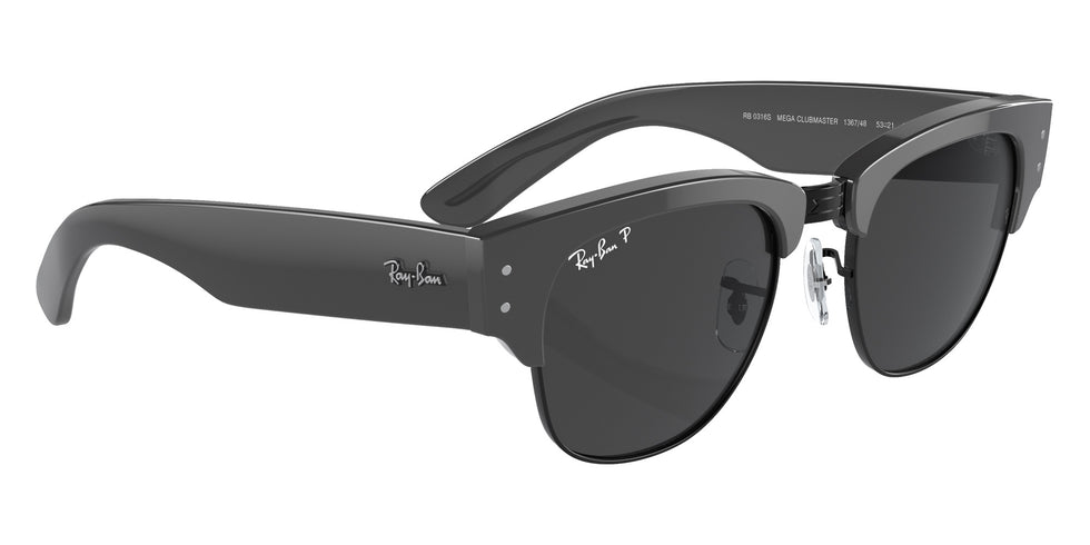 Ray-Ban RB0316S Mega Clubmaster 136748 50 - Gray on Black #id:rb0316s136748_s:102120