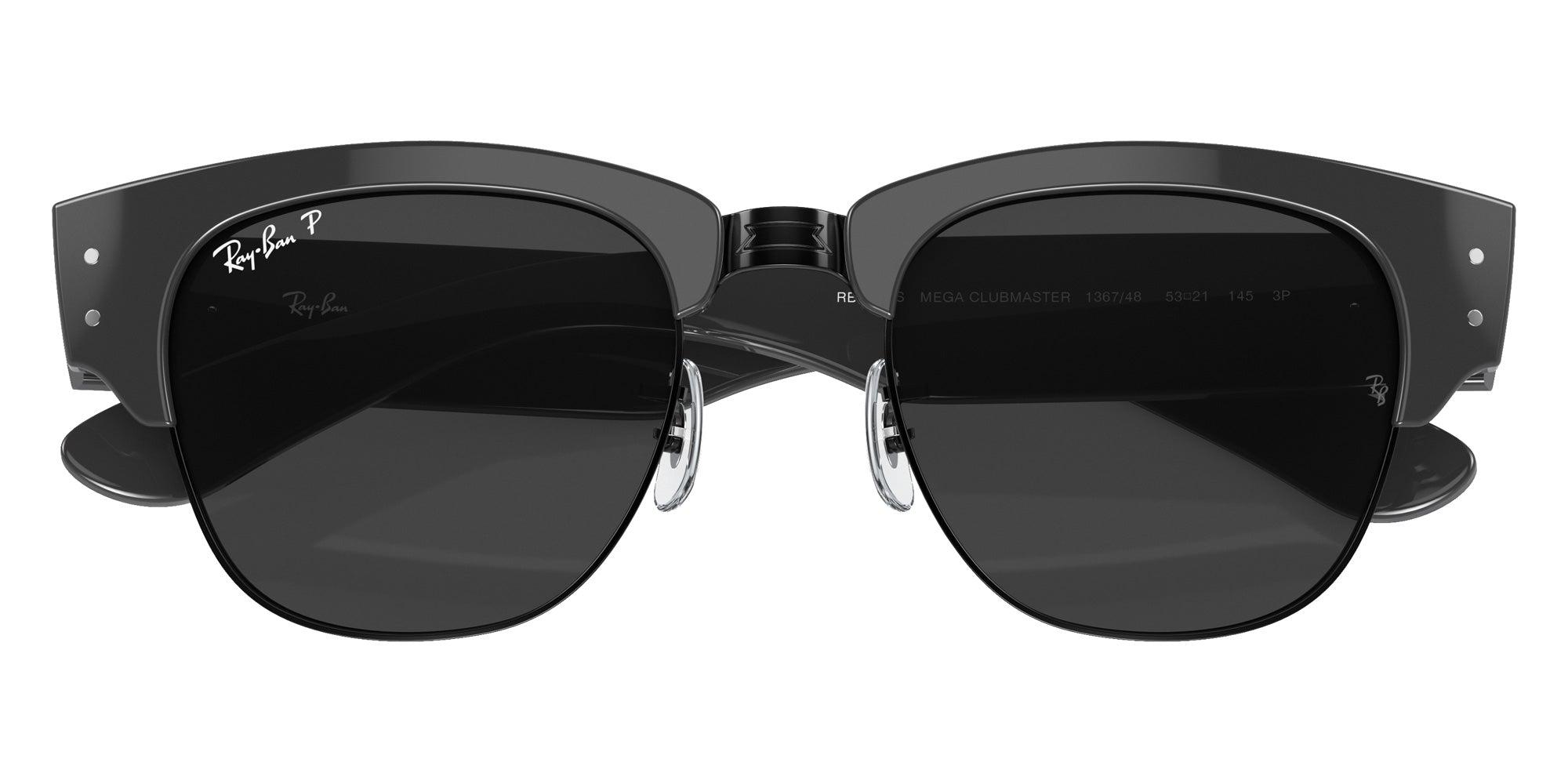 Ray-Ban RB0316S Mega Clubmaster 136748 53 - Gray on Black / Black Polarized #id:rb0316s136748_s:104125