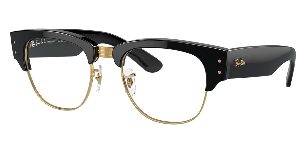 Ray-Ban RB0316S Mega Clubmaster 901/GG 50 - Black on Gold / Clear/Blue Photochromic #id:rb0316s901gg_s:100115