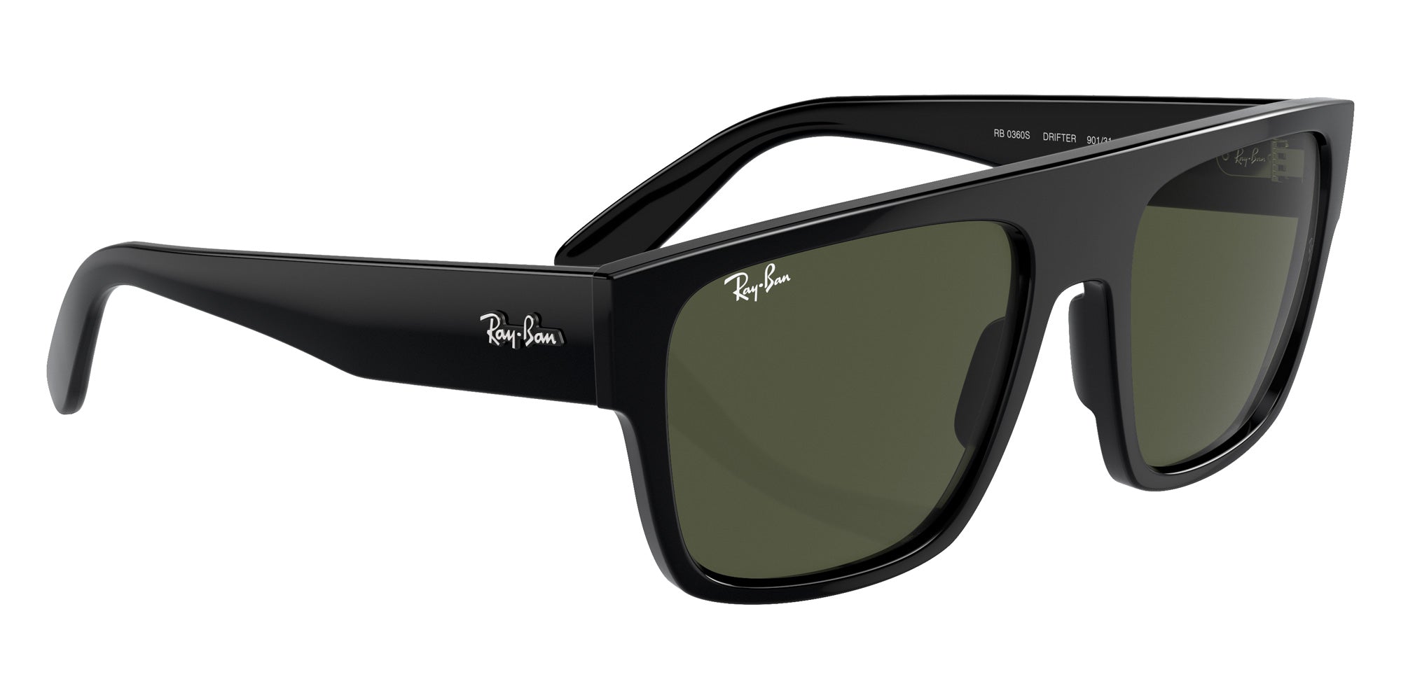 Ray-Ban RB0360S Drifter 901/31 57 - Black / Green #id:rb0360s90131_s:100120