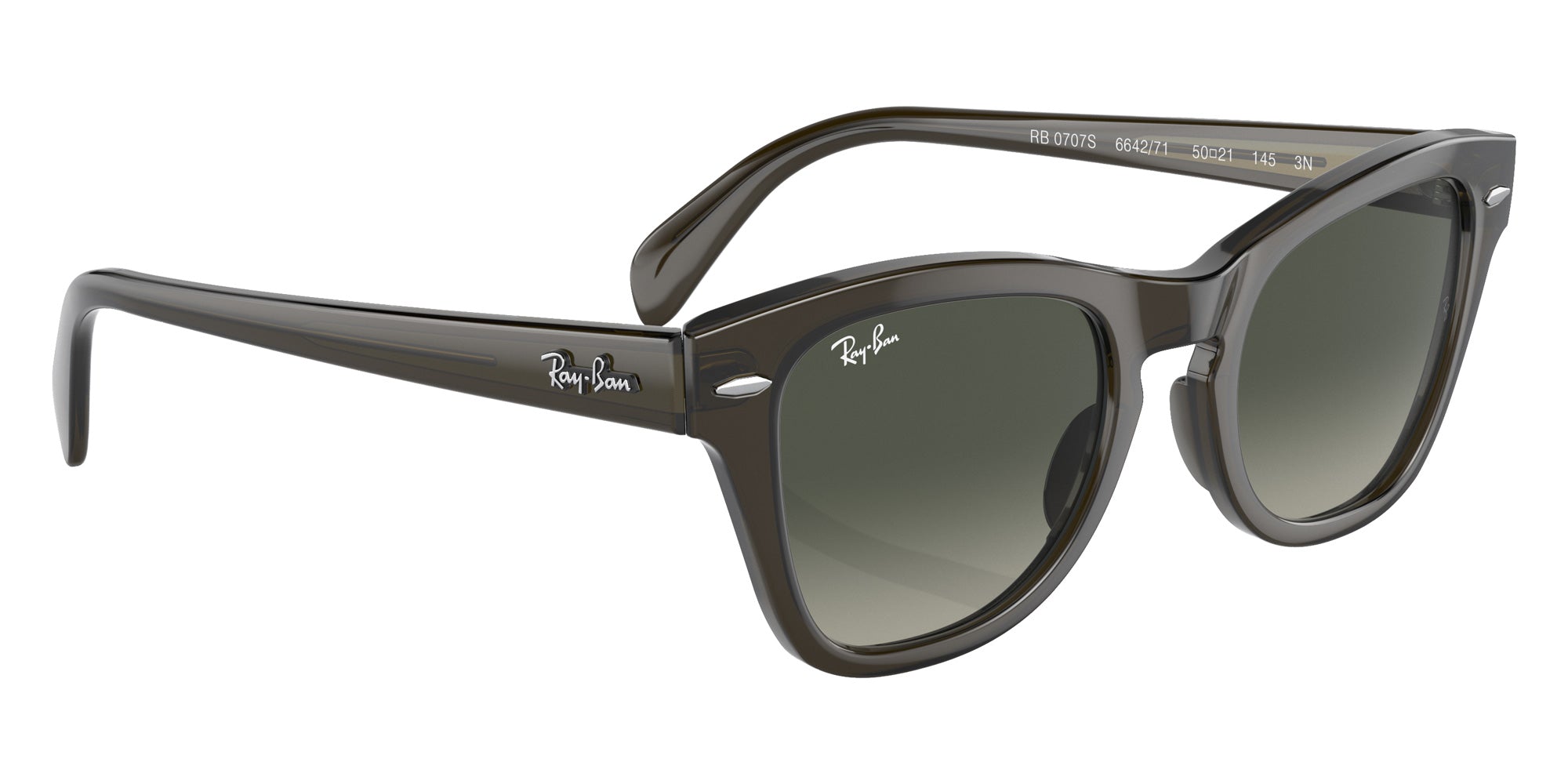 Ray-Ban RB0707S 664271 50 - Transparent Olive Green / Gray #id:rb0707s664271_s:100120