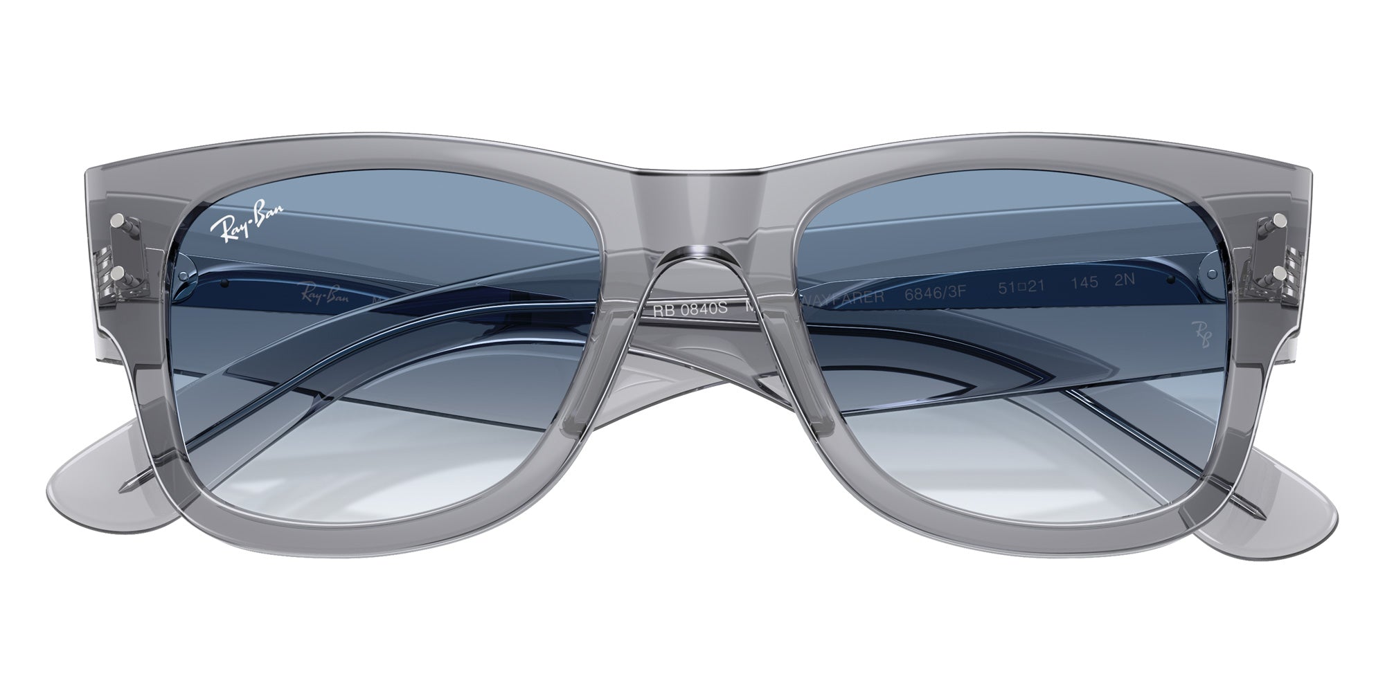 Ray-Ban RB0840S Mega Wayfarer 68463F 51 - Transparent Gray #id:rb0840s68463f_s:102125
