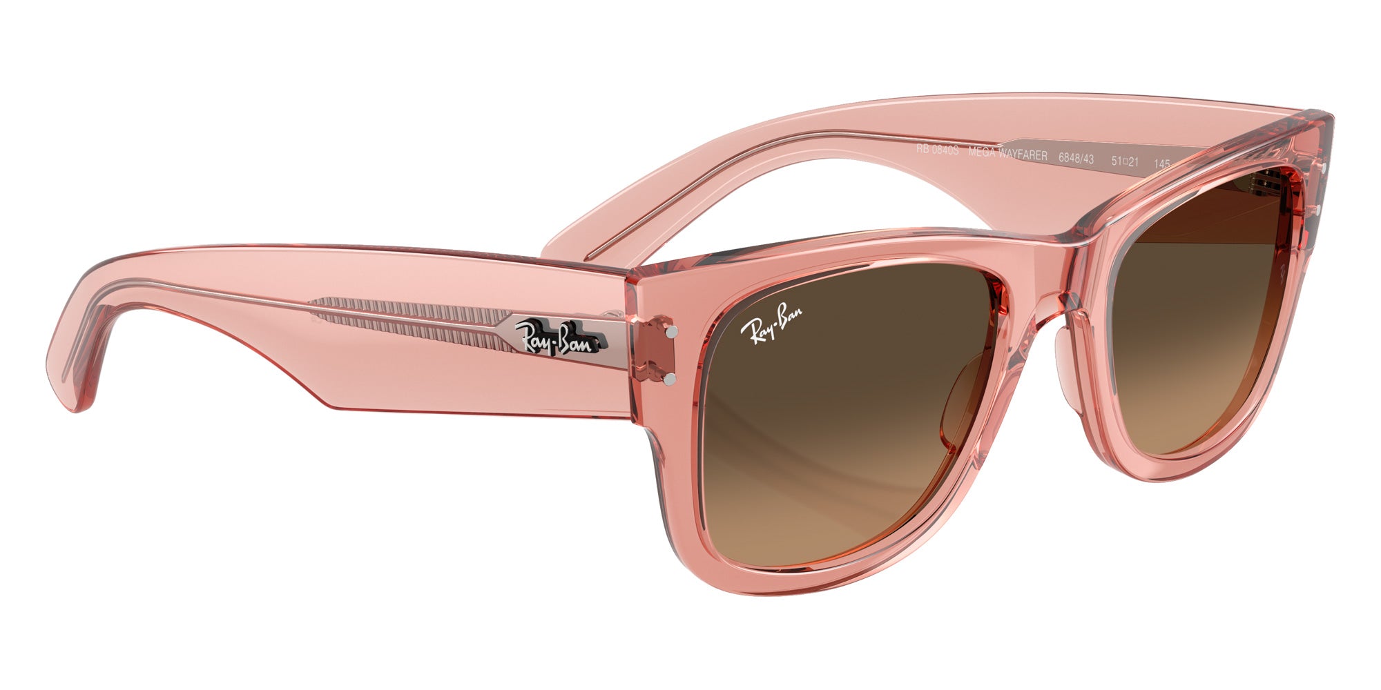 Ray-Ban RB0840S Mega Wayfarer 684843 51 - Transparent Pink #id:rb0840s684843_s:104120