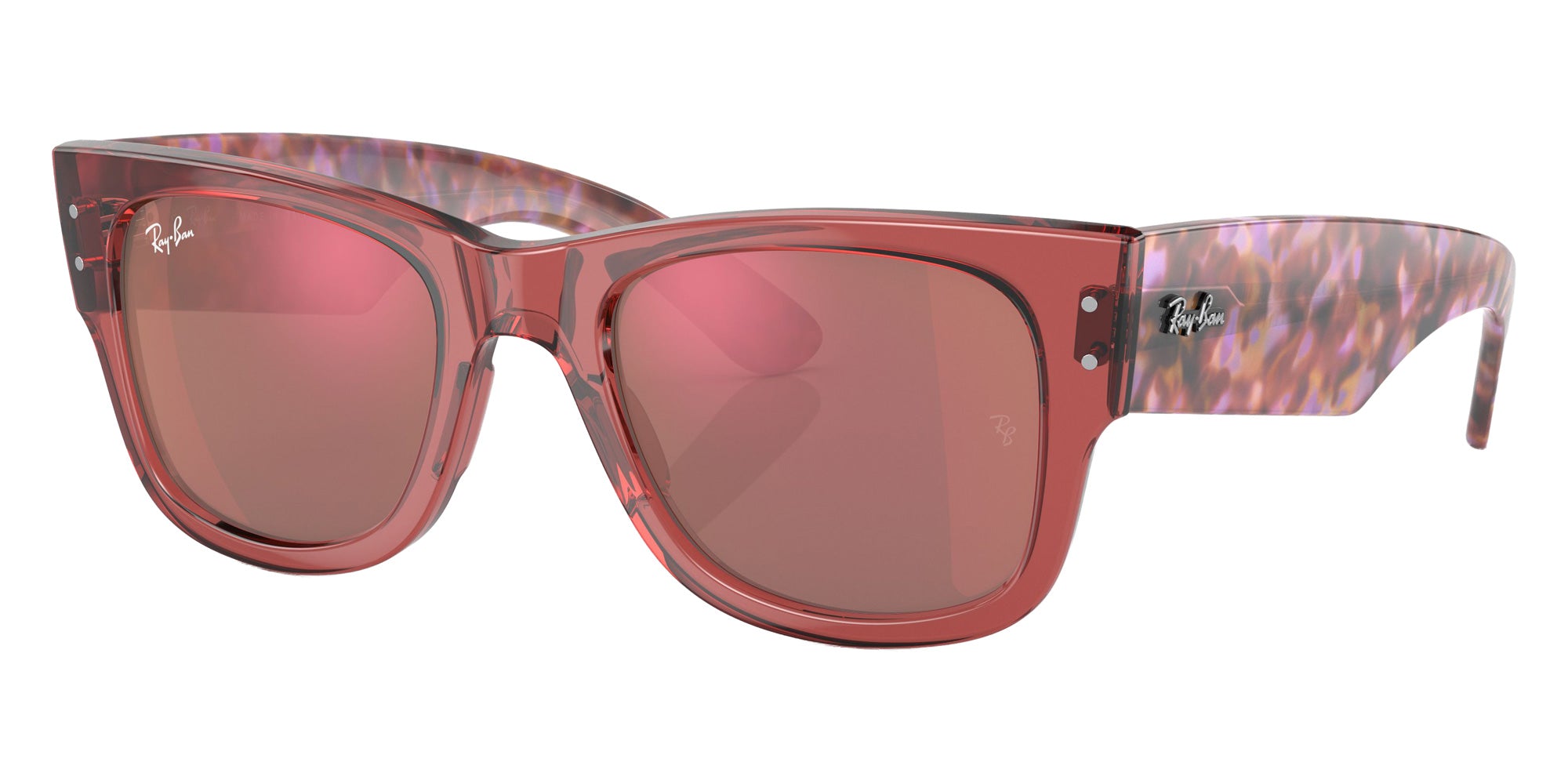 Ray-Ban RB0840SF Mega Wayfarer 66372K 52 - Transparent Pink / Red Mirrored #id:rb0840sf66372k_s:100105