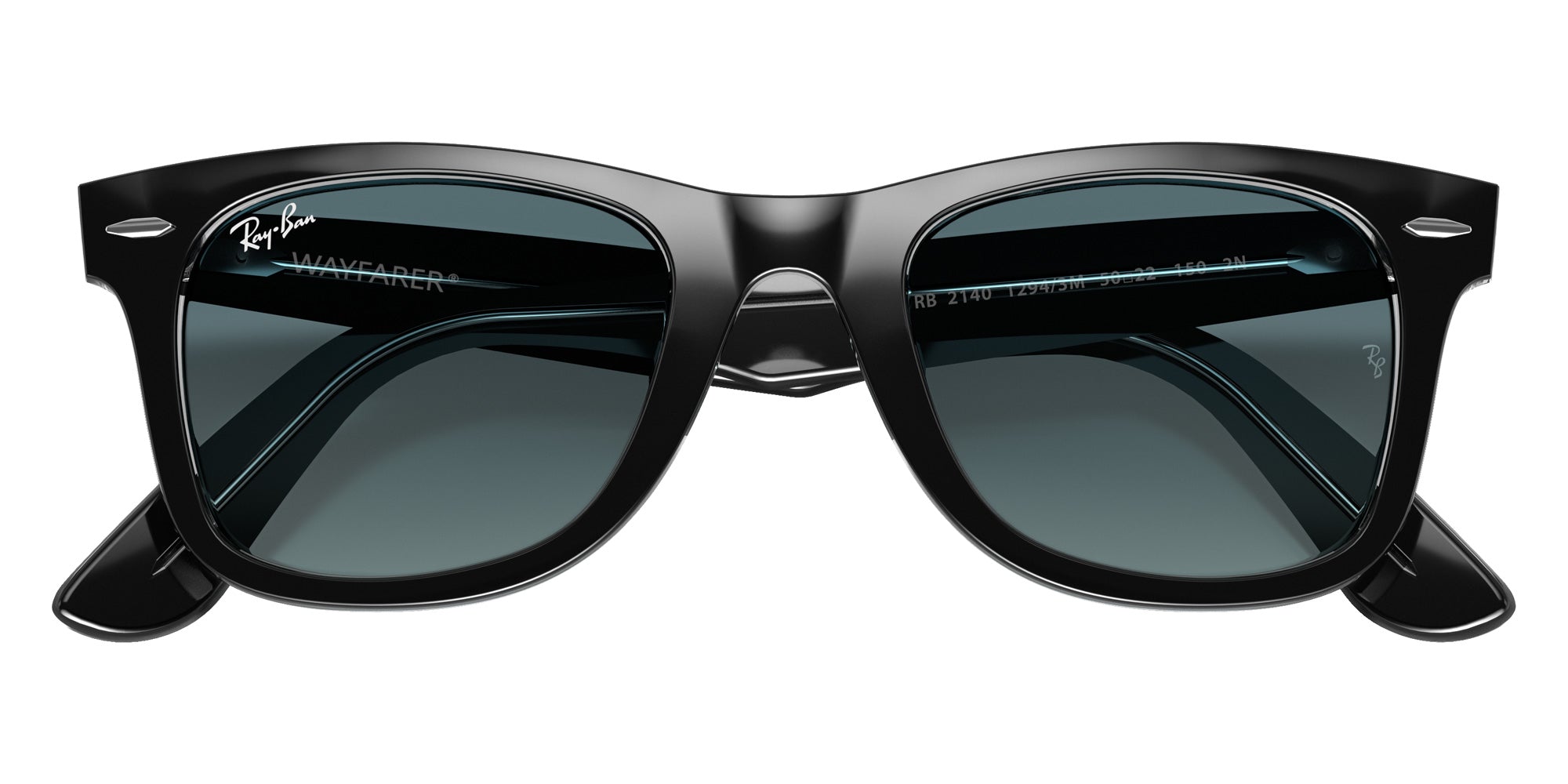 Ray-Ban RB2140 Original Wayfarer Bicolor 12943M 50 - Black on Transparent / Blue Gradient #id:rb214012943m_s:100125