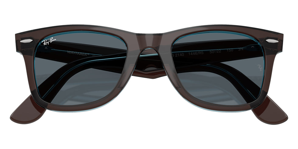 Ray-Ban RB2140 Original Wayfarer Classic 1446R5 50 - Brown on Transparent Blue / Blue #id:rb21401446r5_s:102125
