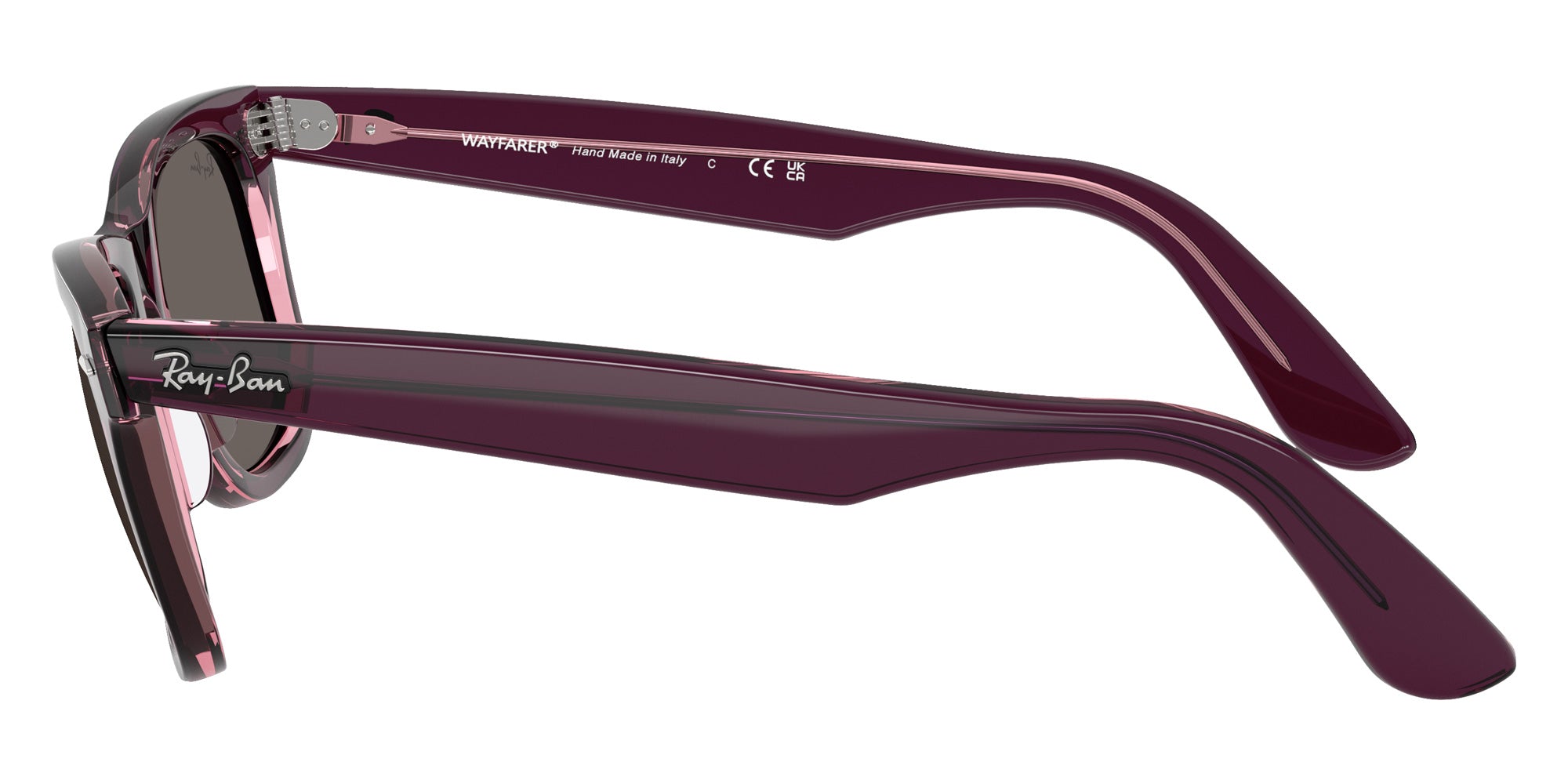 Ray-Ban RB2140 Original Wayfarer Classic 1447B1 50 - Violet on Transparent Pink / Dark Gray #id:rb21401447b1_s:104110