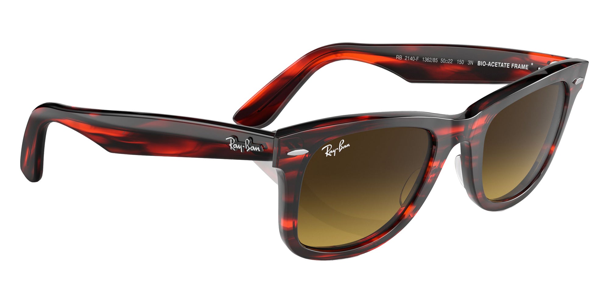 Ray-Ban RB2140F Original Wayfarer 136285 52 - Striped Red / Gradient Brown #id:rb2140f136285_s:100120