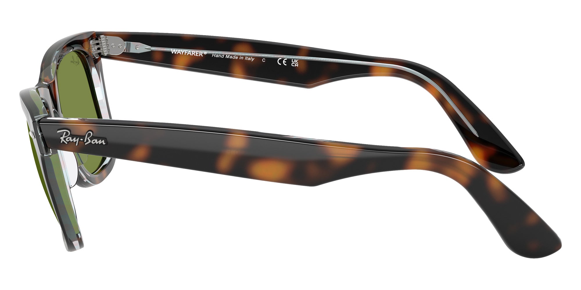 Ray-Ban RB2140F Original Wayfarer Classic 14134E 52 - Dark Havana on Multicolor / Green #id:rb2140f14134e_s:102110