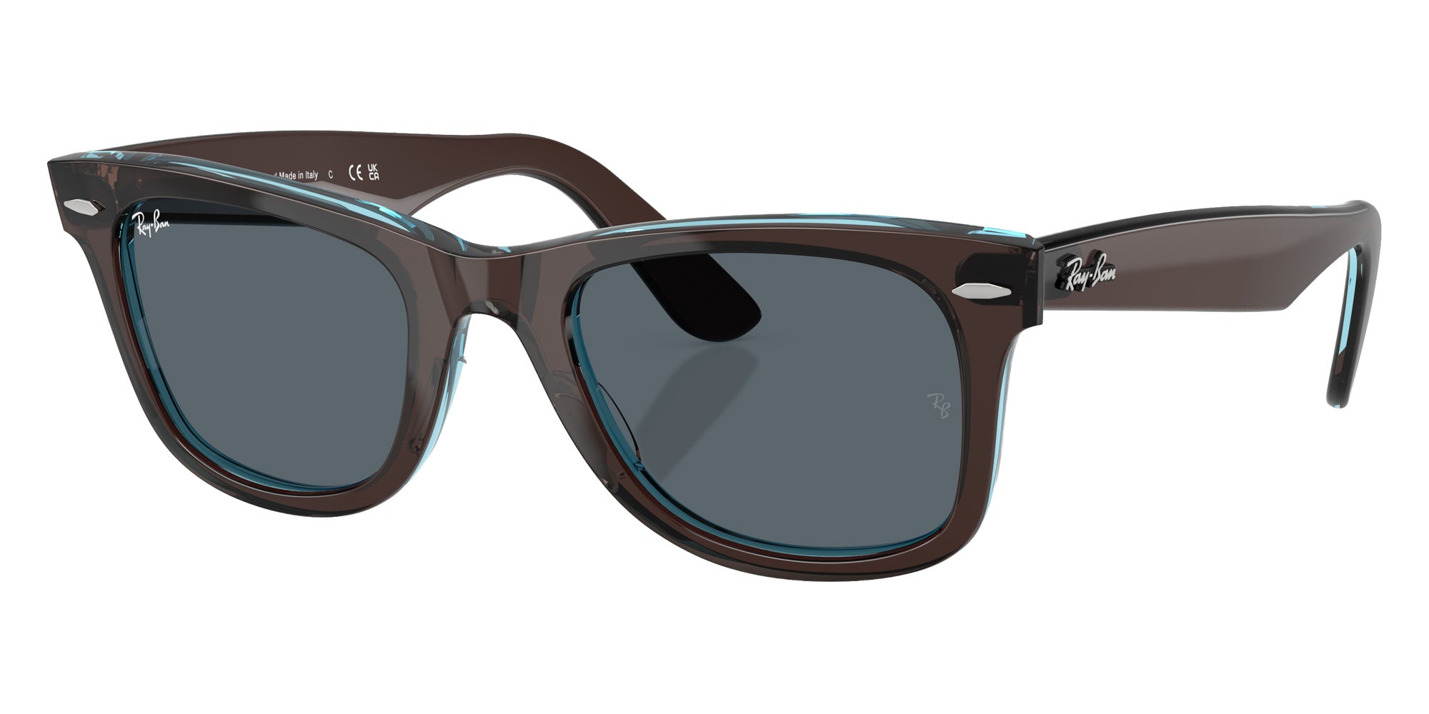 Ray-Ban RB2140F Original Wayfarer Classic 1446R5 52 - Brown on Transparent Blue / Blue #id:rb2140f1446r5_s:104105