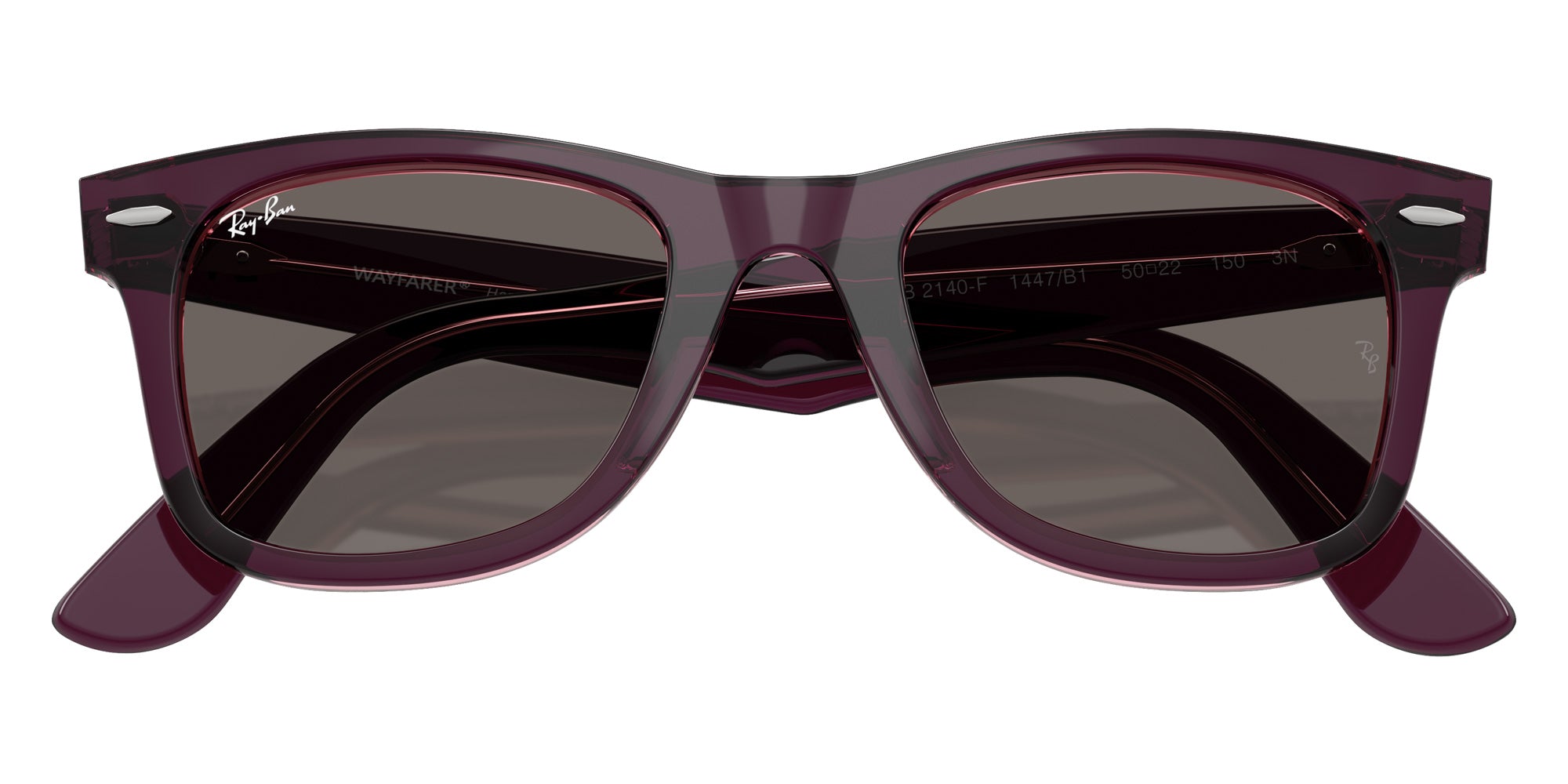 Ray-Ban RB2140F Original Wayfarer Classic 1447B1 52 - Violet on Transparent Pink / Dark Gray #id:rb2140f1447b1_s:106125