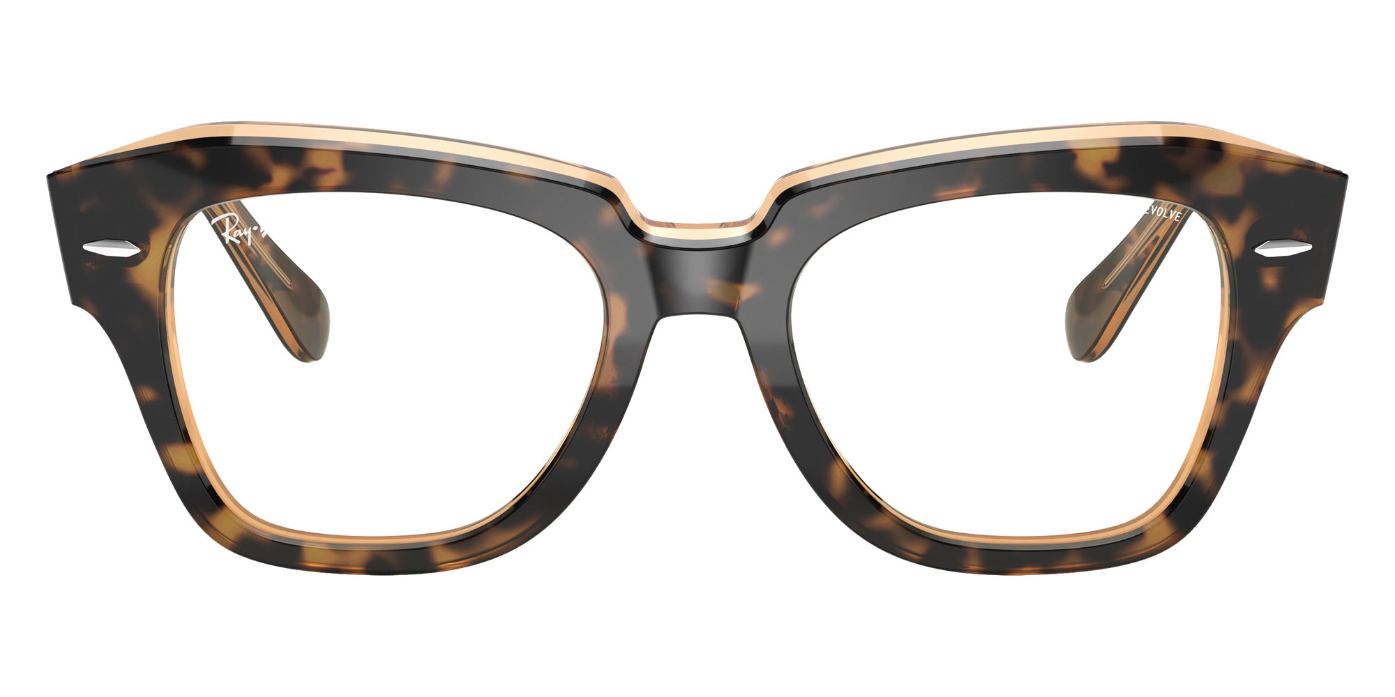 Ray-Ban RB2186 State Street Blue-Violet Light Clear Evolve 1292BL 49 - Havana on Transparent Brown #id:rb21861292bl_s:100100