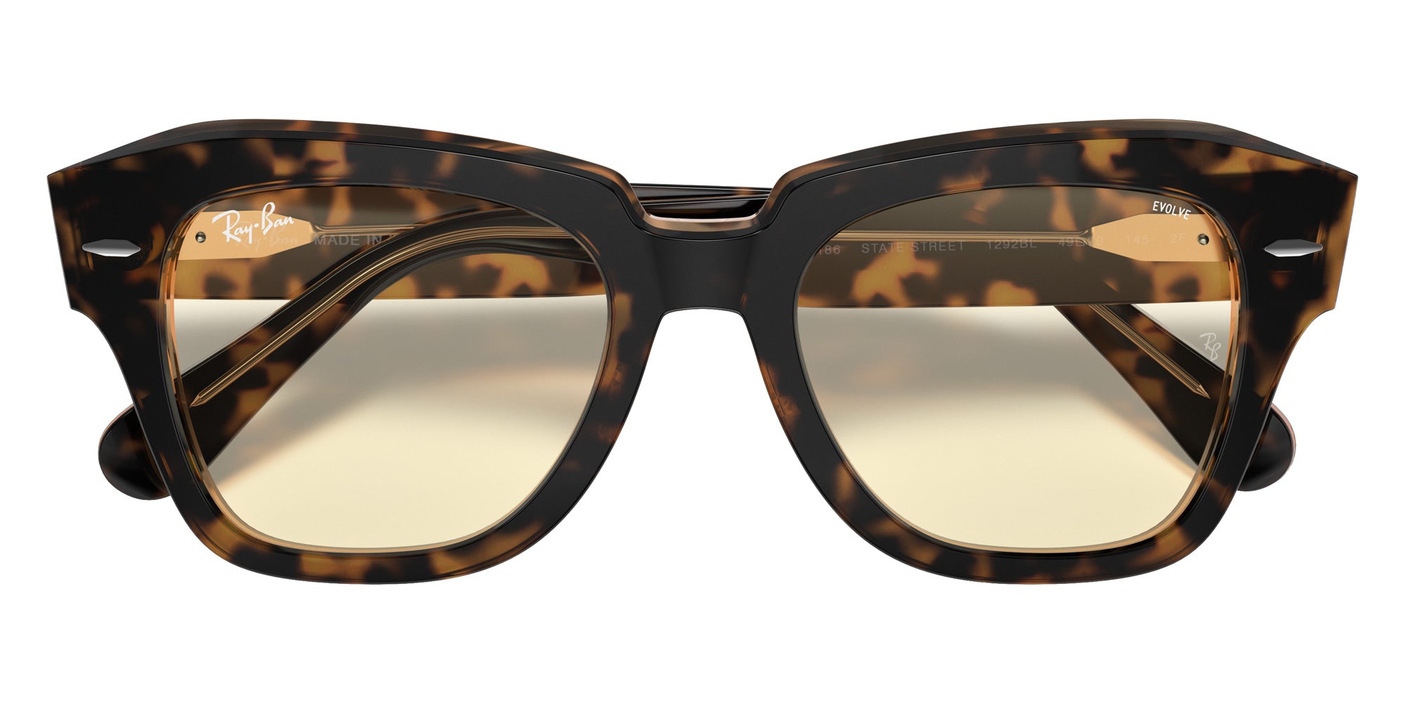 Ray-Ban RB2186 State Street Blue-Violet Light Clear Evolve 1292BL 49 - Havana on Transparent Brown #id:rb21861292bl_s:100125