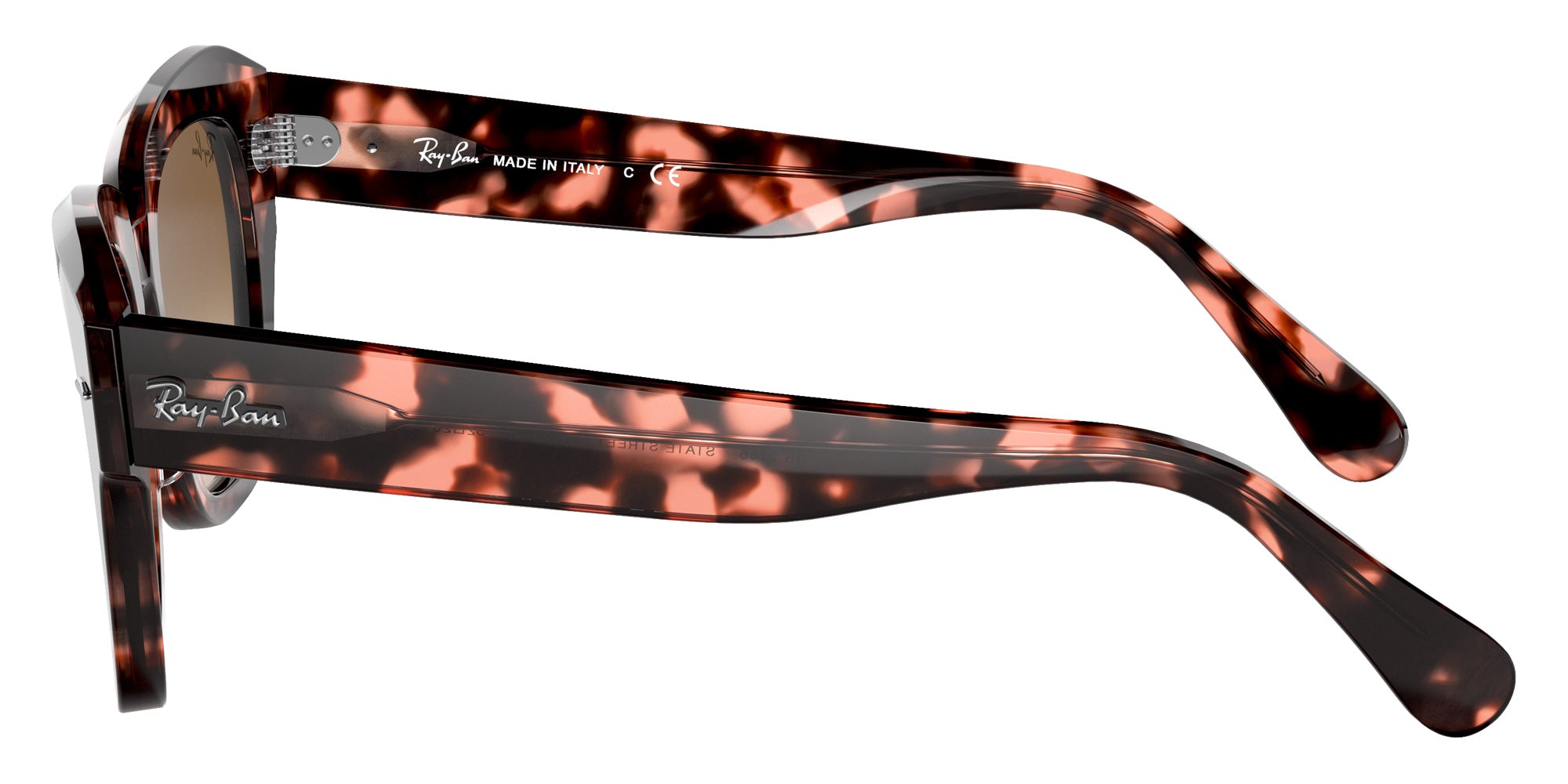Ray-Ban RB2186 State Street Fleck 133451 49 - Pink Havana / Light Brown Gradient #id:rb2186133451_s:106110