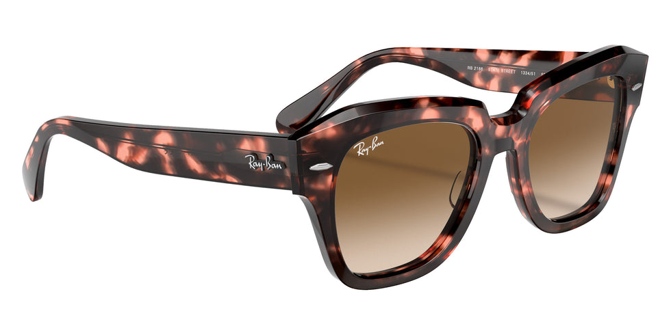 Ray-Ban RB2186 State Street Fleck 133451 49 - Pink Havana / Light Brown Gradient #id:rb2186133451_s:106120