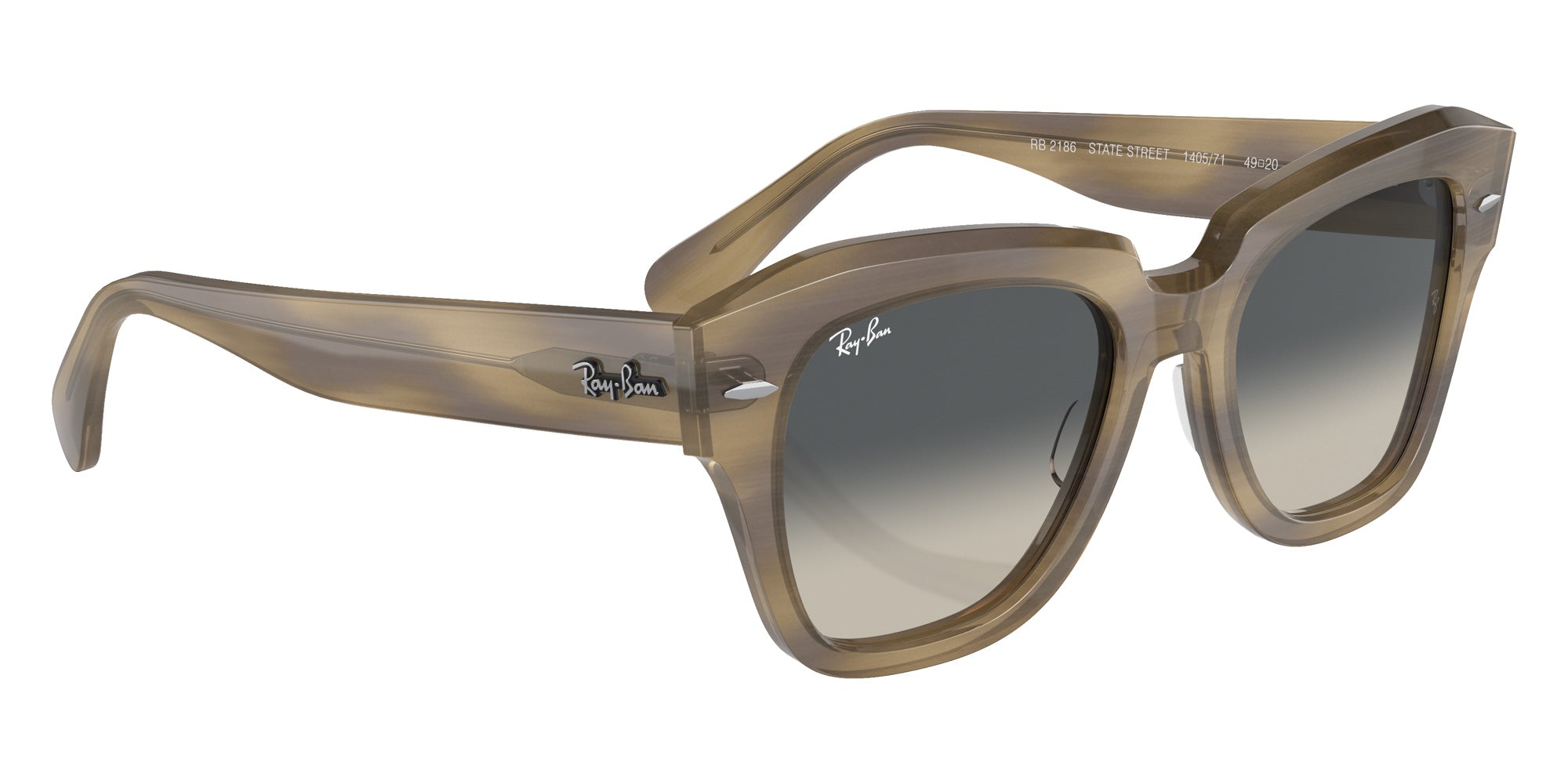 Ray-Ban RB2186 State Street 140571 49 - Striped Green / Gray #id:rb2186140571_s:102120