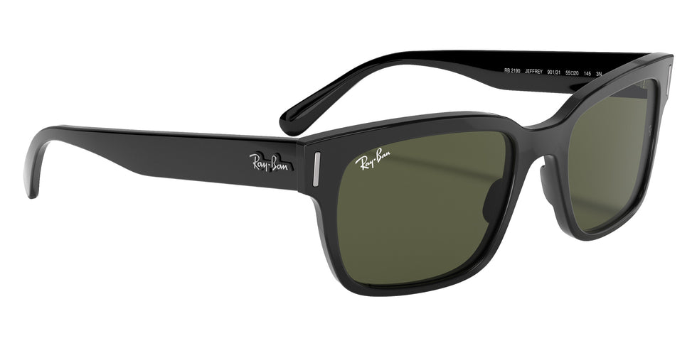 Ray-Ban RB2190 Jeffrey 901/31 55 - Black / G-15 Green #id:rb219090131_s:100120