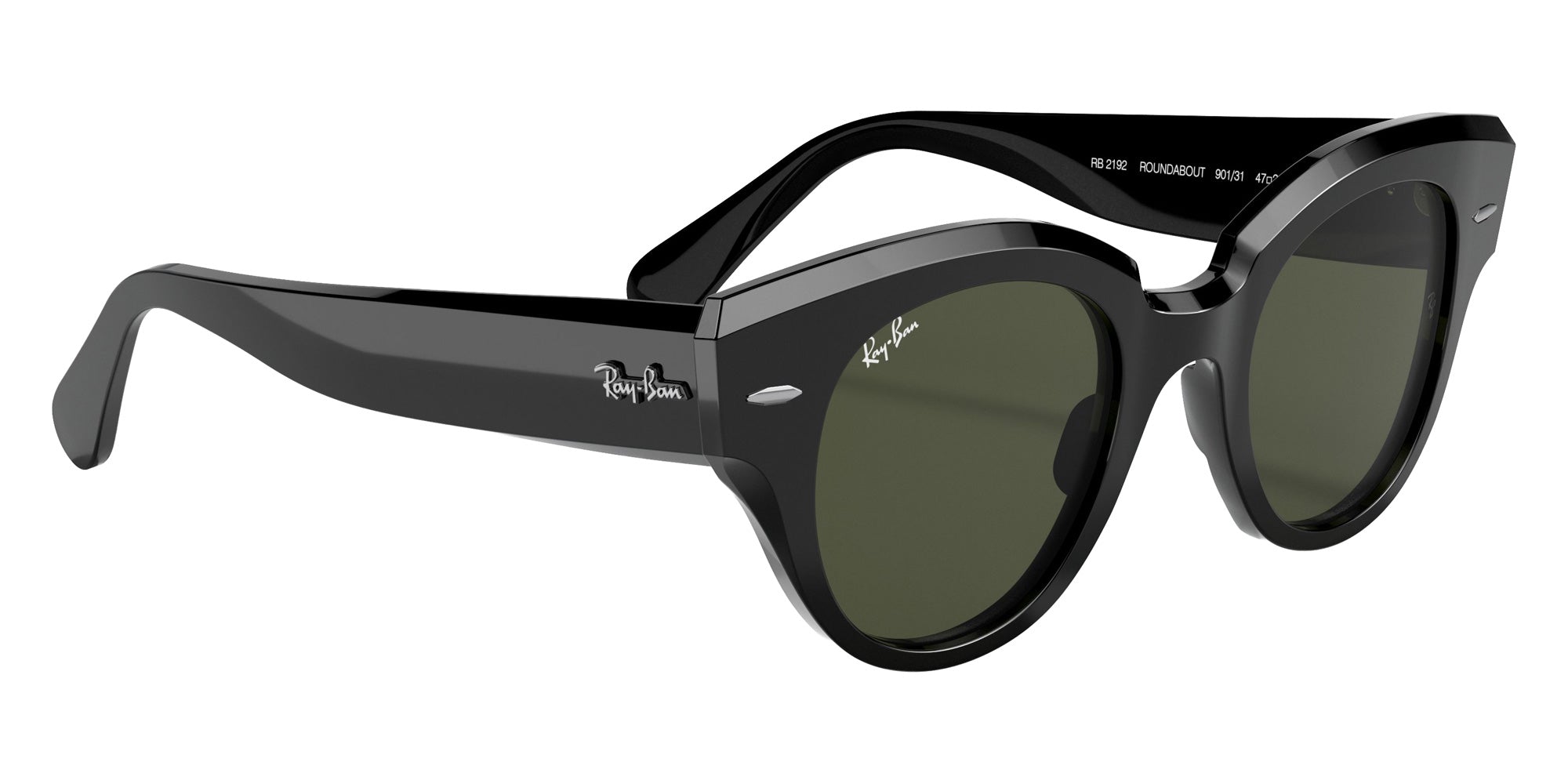 Ray-Ban RB2192 Roundabout 901/31 47 - Black / Green #id:rb219290131_s:100120