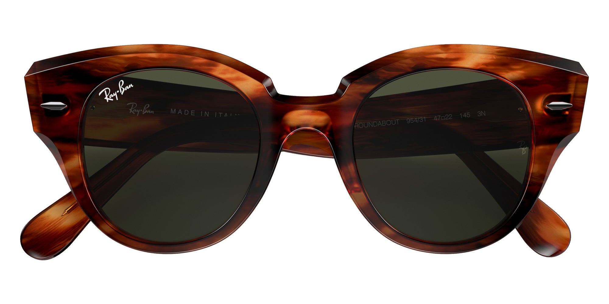 Ray-Ban RB2192 Roundabout 954/31 47 - Striped Havana / Green #id:rb219295431_s:102125
