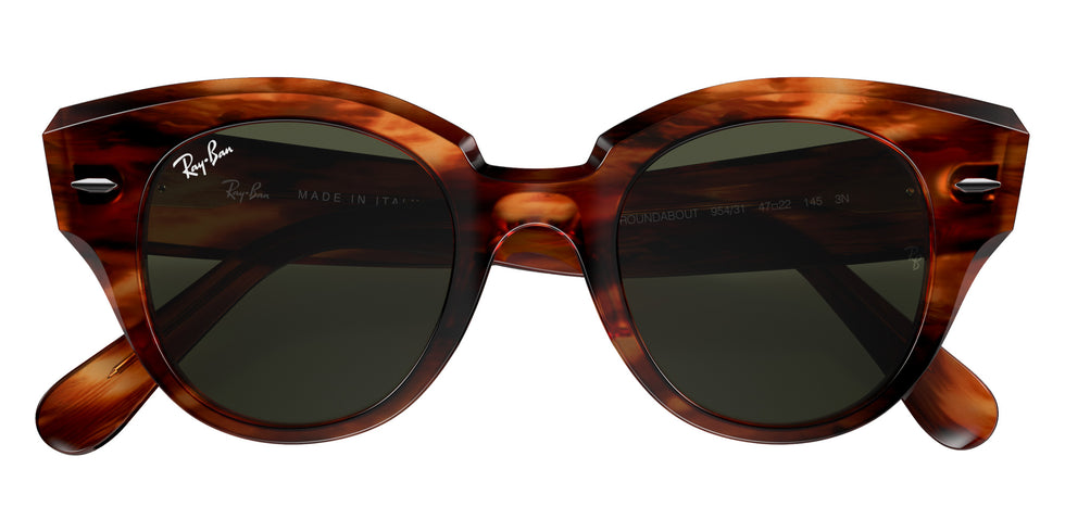 Ray-Ban RB2192 Roundabout 954/31 47 - Striped Havana / Green #id:rb219295431_s:102125