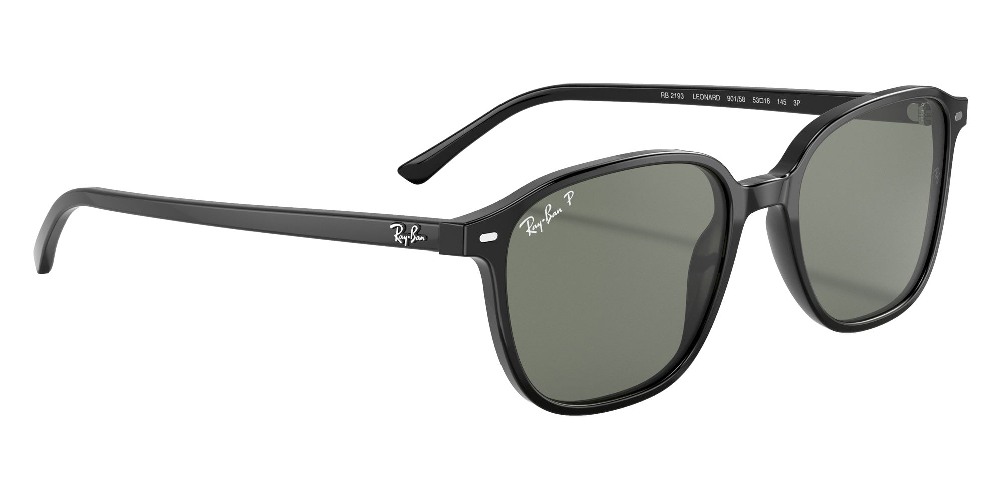 Ray-Ban RB2193 Leonard 901/58 55 - Black / G-15 Green Polarized #id:rb219390158_s:100120