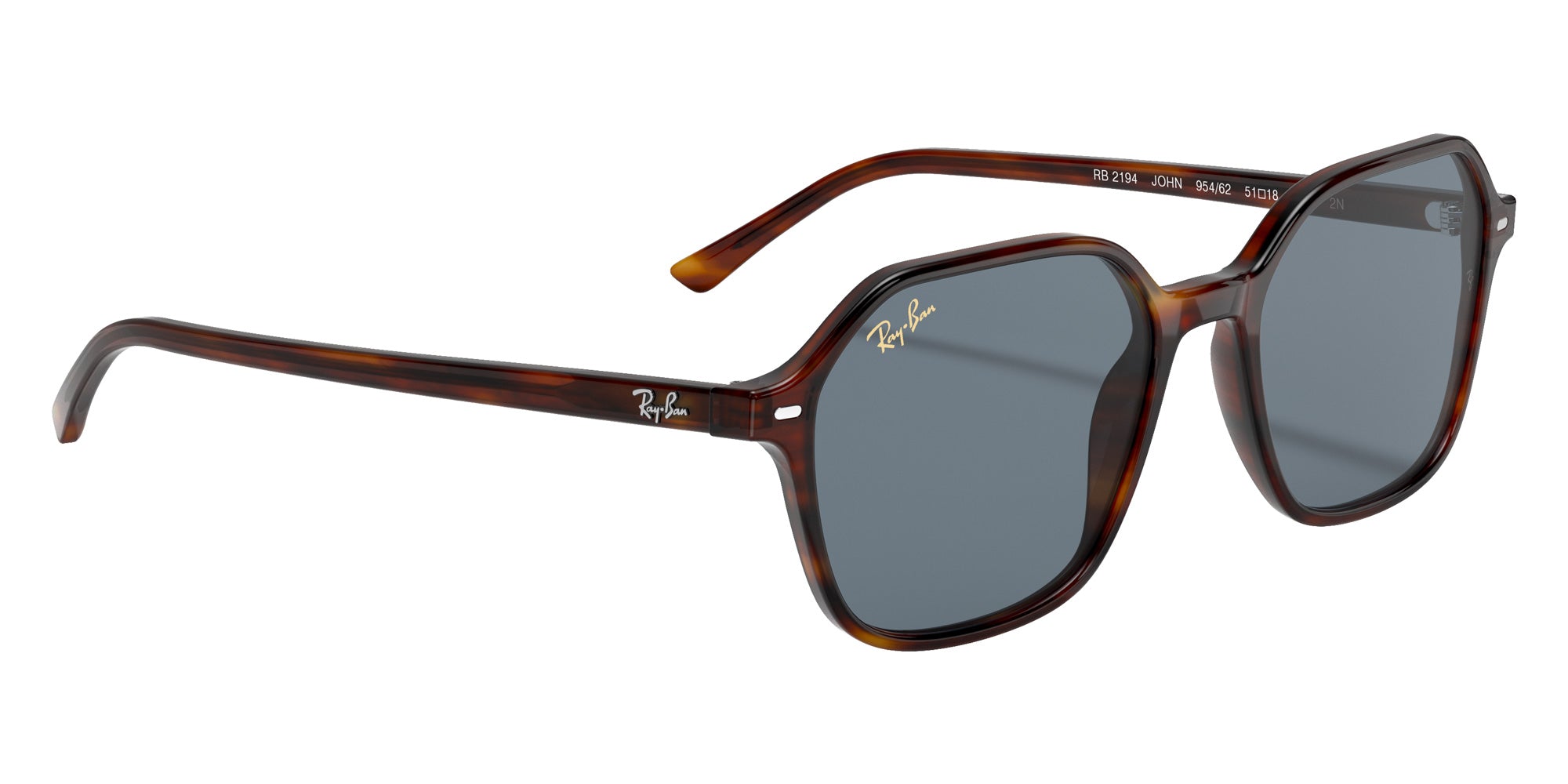 Ray-Ban RB2194 John 954/62 51 - Striped Havana / Blue #id:rb219495462_s:106120