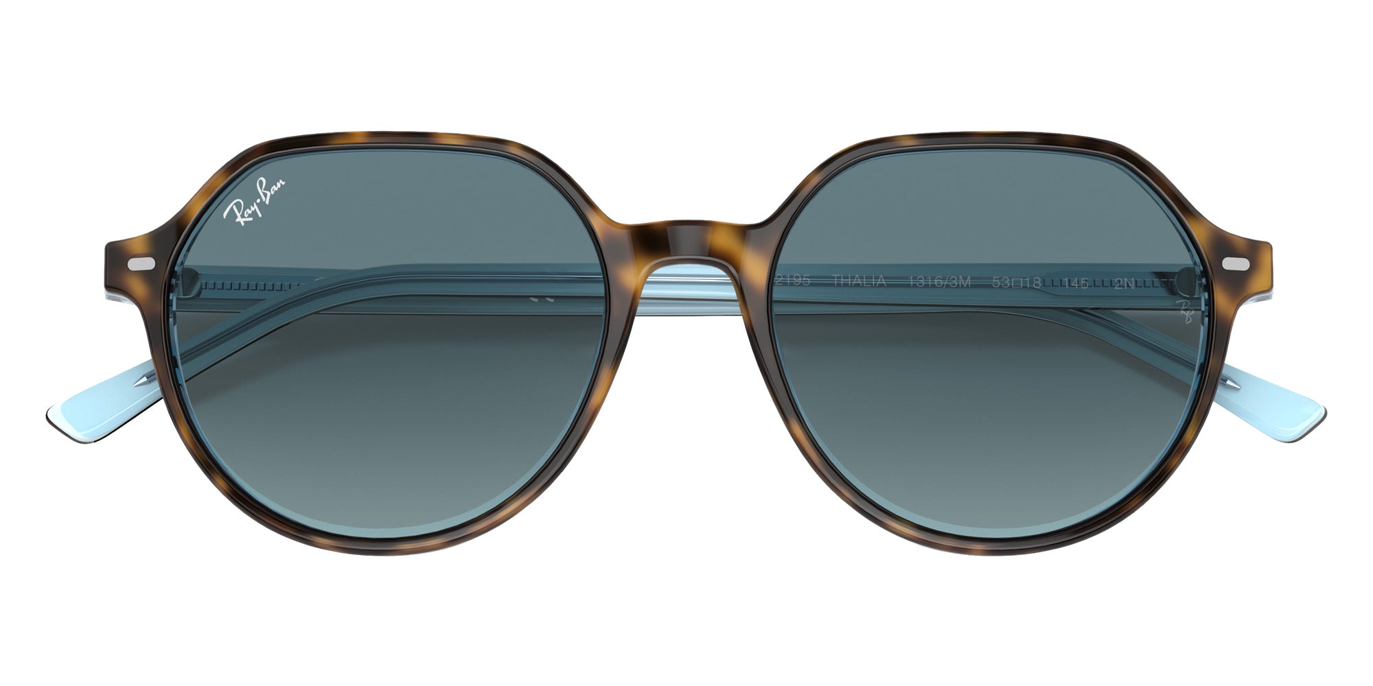 Ray-Ban RB2195 Thalia 13163M 53 - Havana on Light Blue / Blue Gradient Gray #id:rb219513163m_s:100125