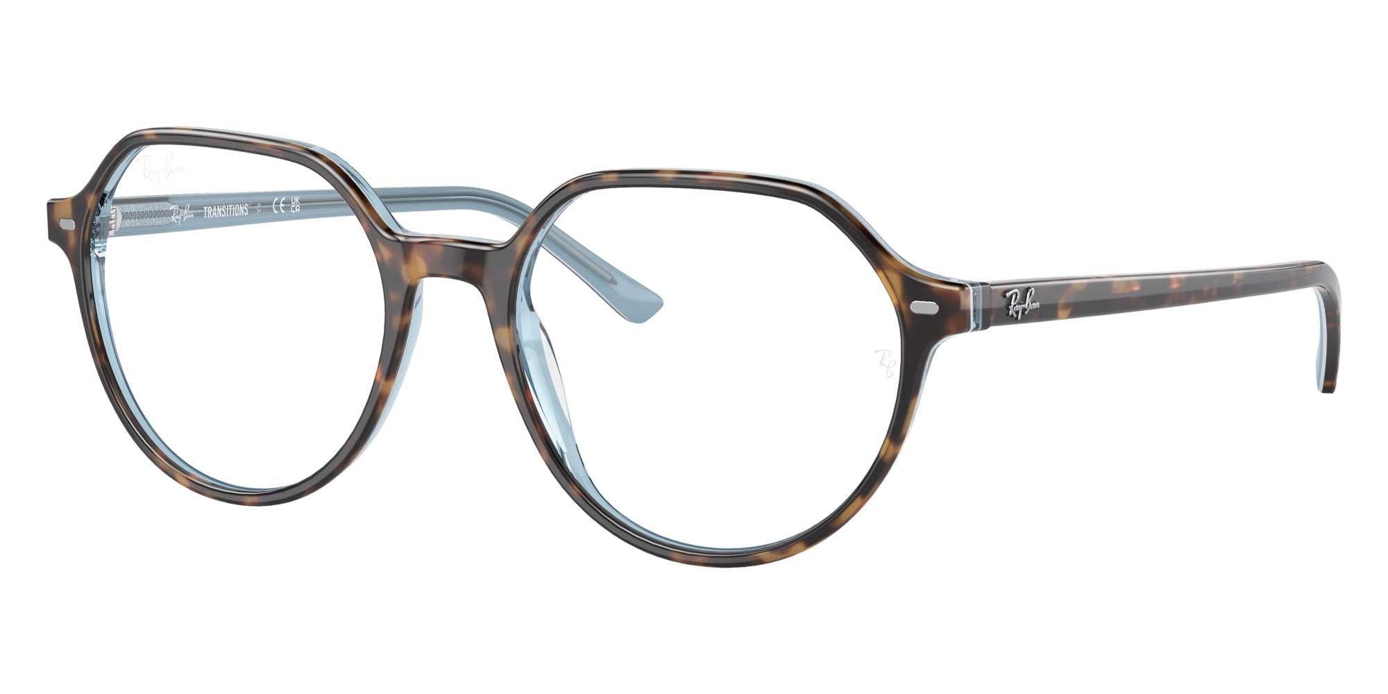 Ray-Ban RB2195 Thalia Transitions�� 1316GG 53 - Havana on Light Blue / Clear/Blue Photochromic #id:rb21951316gg_s:100110