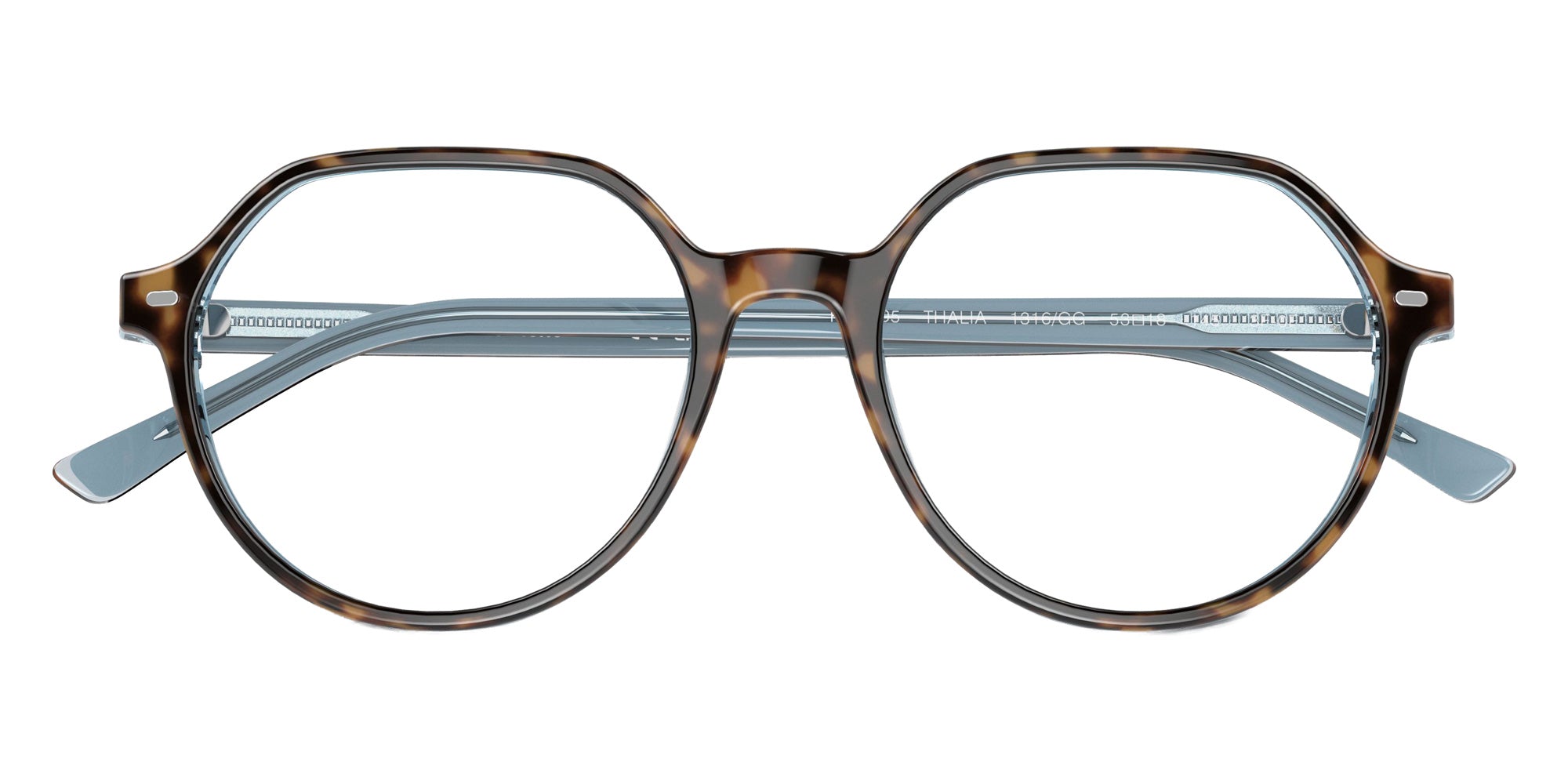 Ray-Ban RB2195 Thalia 1316GG 51 - Havana on Light Blue / Clear/Blue Photochromic #id:rb21951316gg_s:100140