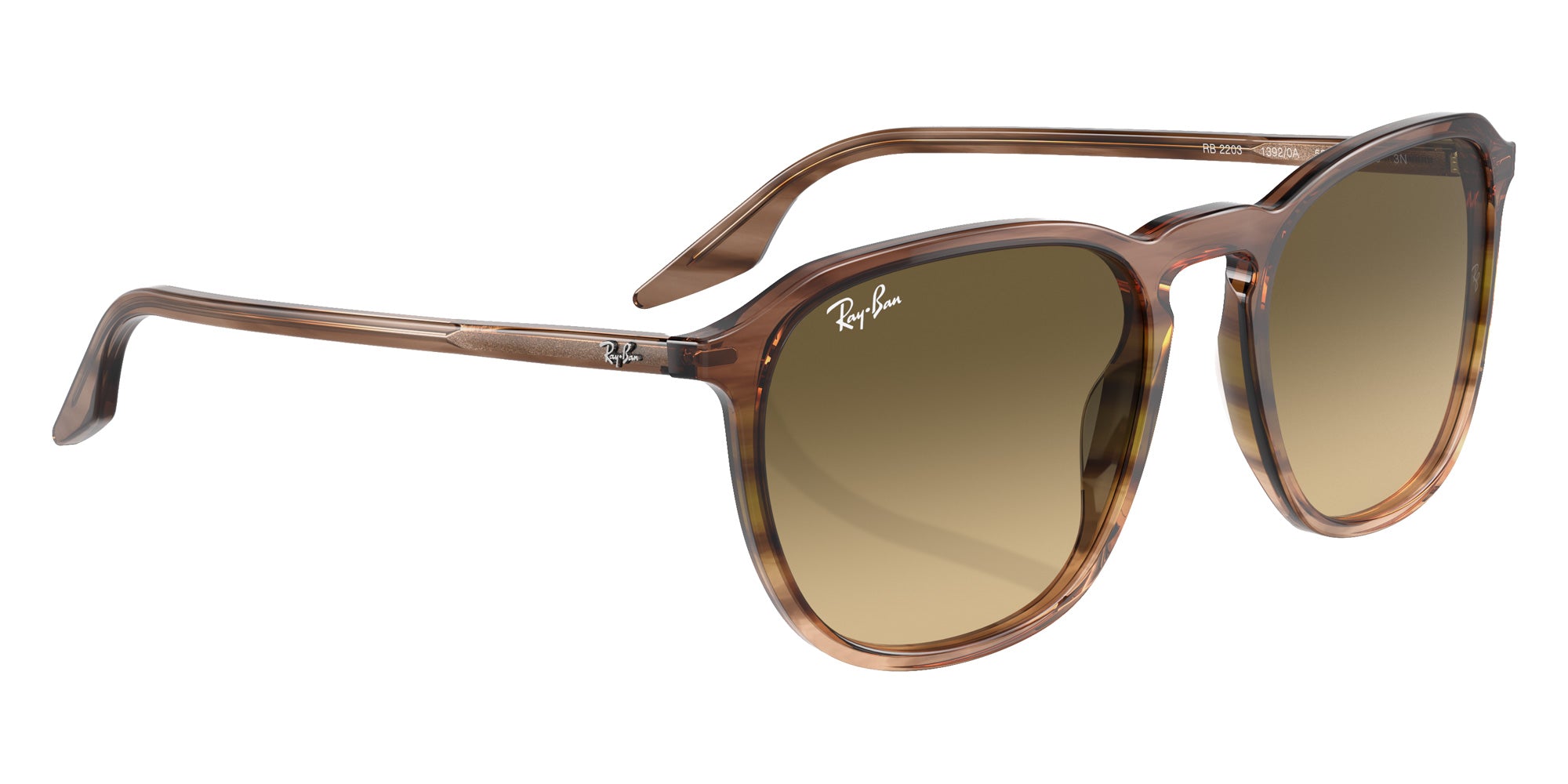 Ray-Ban RB2203 13920A 55 - Striped Brown & Green / Brown Black #id:rb220313920a_s:100120