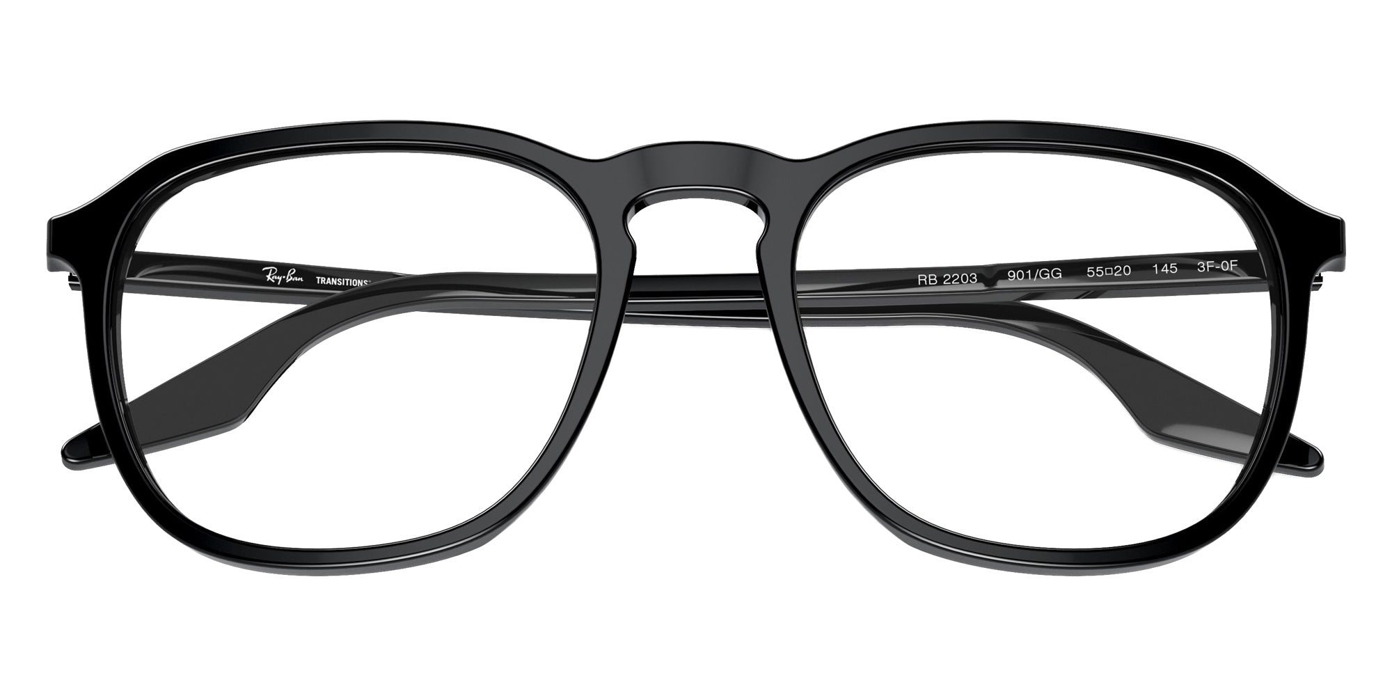 Ray-Ban RB2203 901/GG 55 - Black / Clear/Blue Photochromic #id:rb2203901gg_s:100140