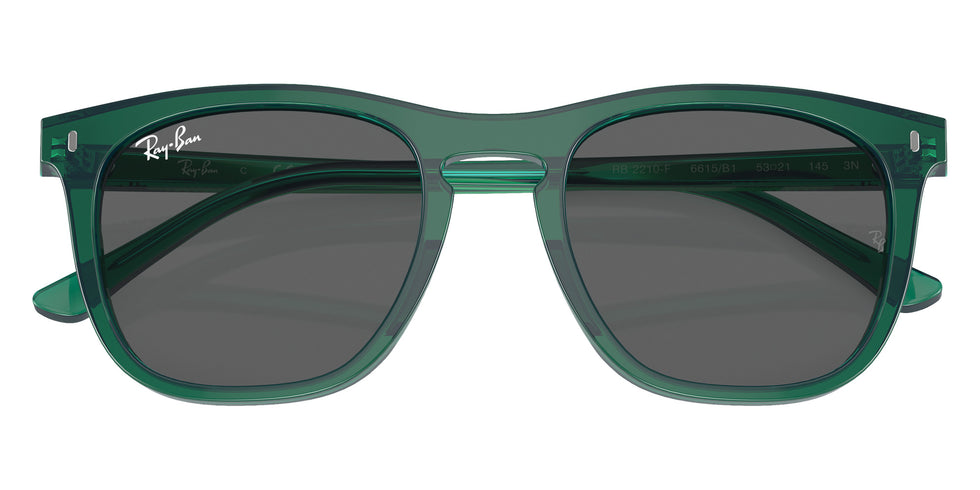 Ray-Ban RB2210F 6615B1 53 - Transparent Green / Dark Gray #id:rb2210f6615b1_s:100125