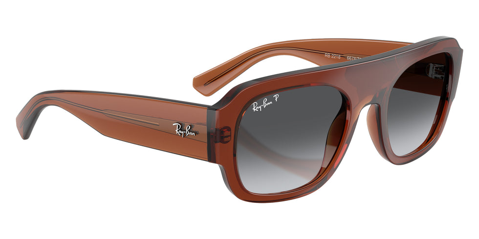 Ray-Ban RB2218 6678T3 55 - Transparent Brown / Gray Gradient Polarized #id:rb22186678t3_s:100120