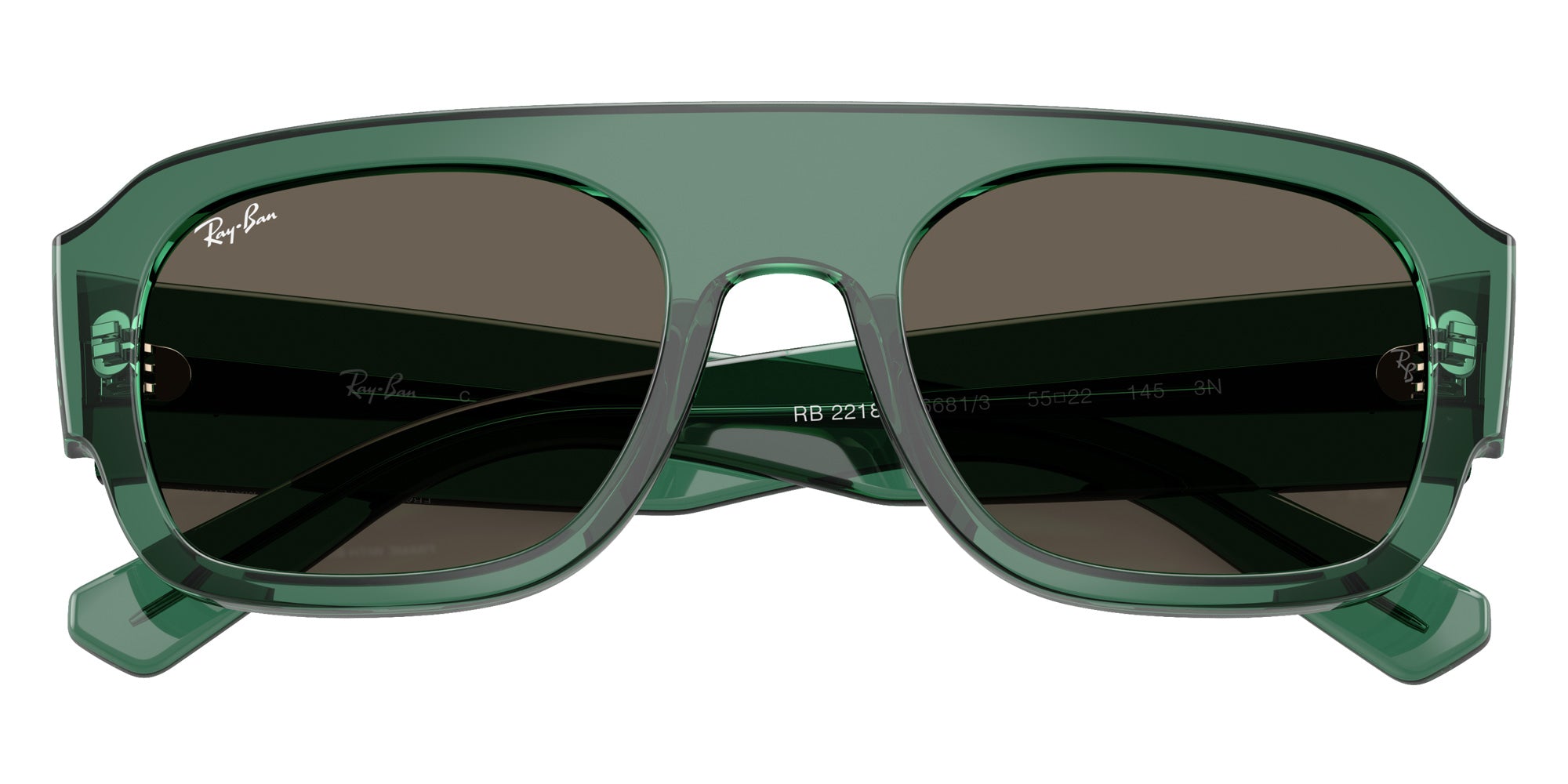 Ray-Ban RB2218 6681/3 55 - Transparent Green / Brown #id:rb221866813_s:102125