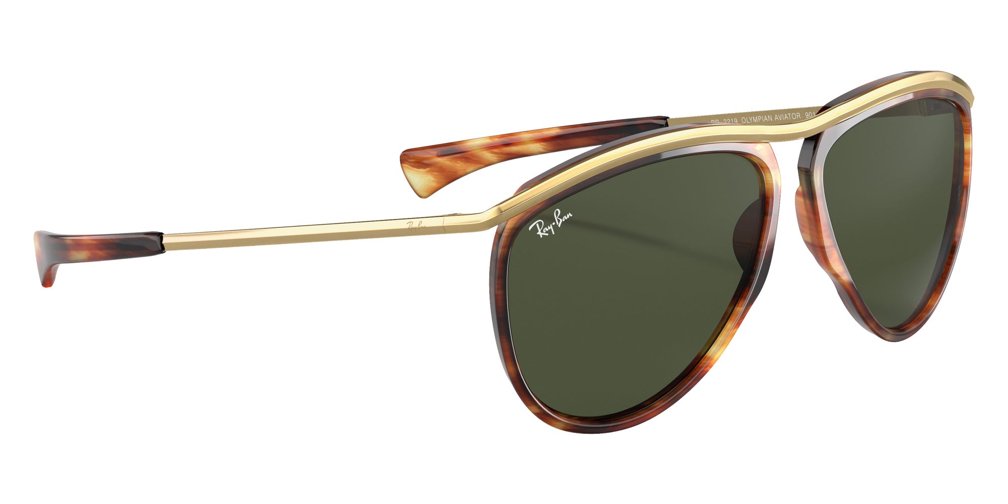 Ray-Ban RB2219 Aviator Olympian 954/31 59 - Striped Havana / G-15 Green #id:rb221995431_s:102120