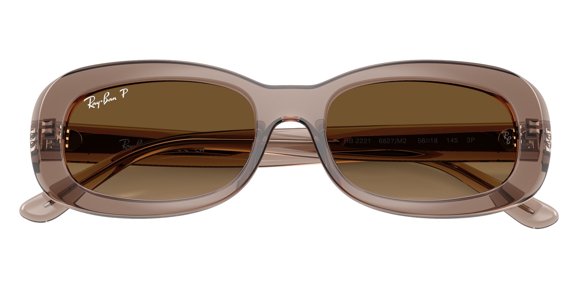 Ray-Ban RB2221 6827M2 53 - Transparent Beige / Gradient Brown Polarized #id:rb22216827m2_s:100125